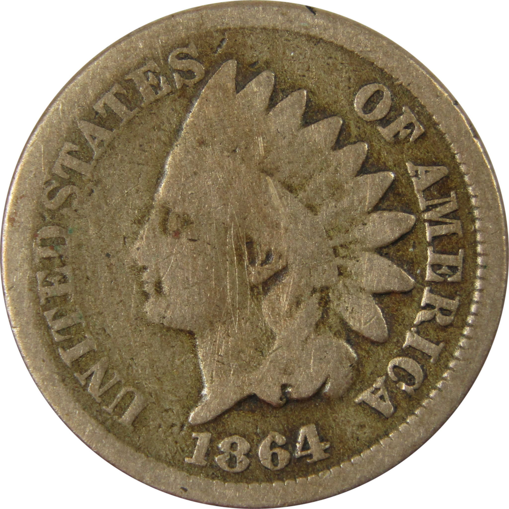 1864 Indian Head Copper-Nickel Cent G Good Details Penny SKU:CP1215