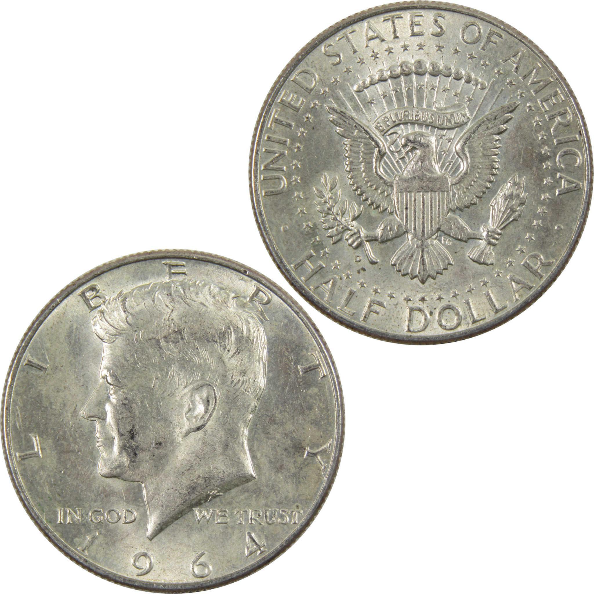 1964 D Kennedy Half Dollar Circulated Silver 50c Coin Collectible
