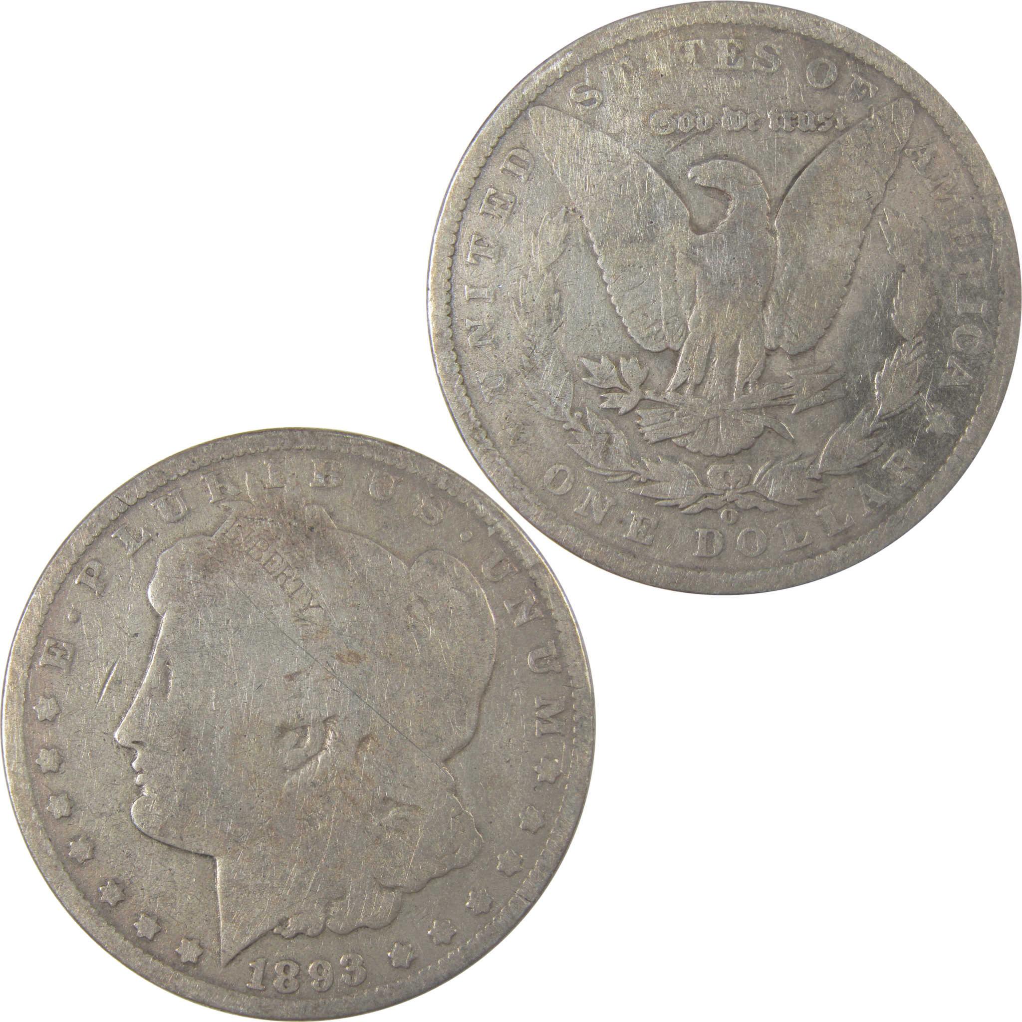 1893 O Morgan Silver Dollar VG Very Good $1 Coin SKU:I25323 - Morgan coin - Morgan silver dollar - Morgan silver dollar for sale - Profile Coins &amp; Collectibles