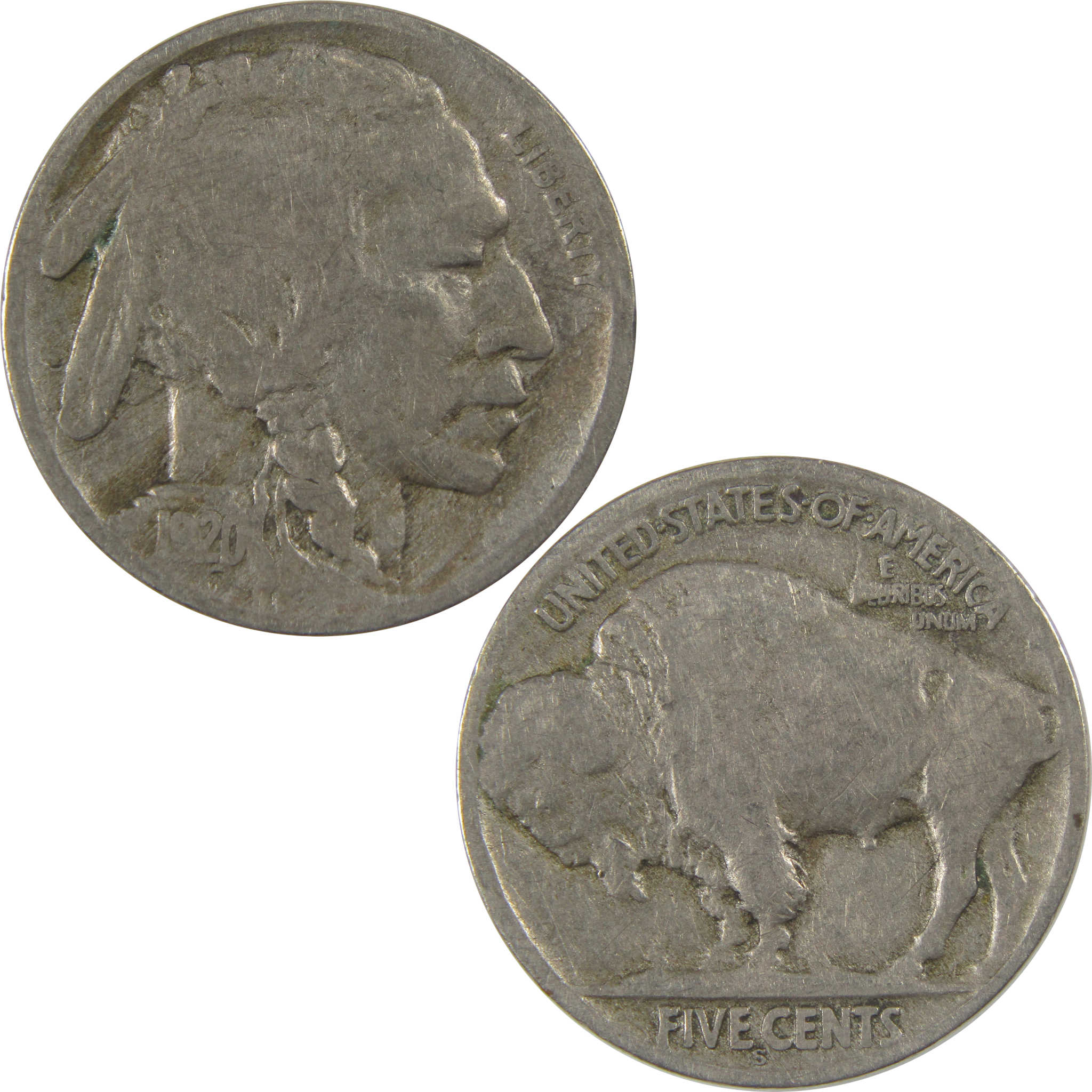 1920 S Indian Head Buffalo Nickel VG Very Good 5c Coin SKU:I23733