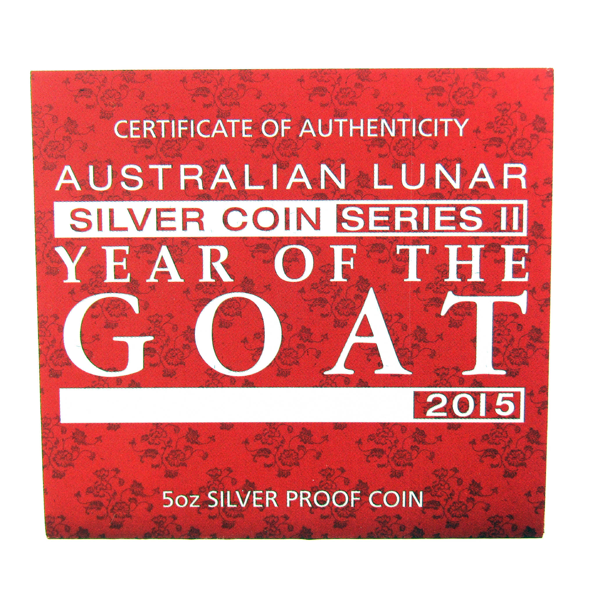 2015 P Year of the Goat PF 69 UCAM NGC Silver $8 COA SKU:CPC5441