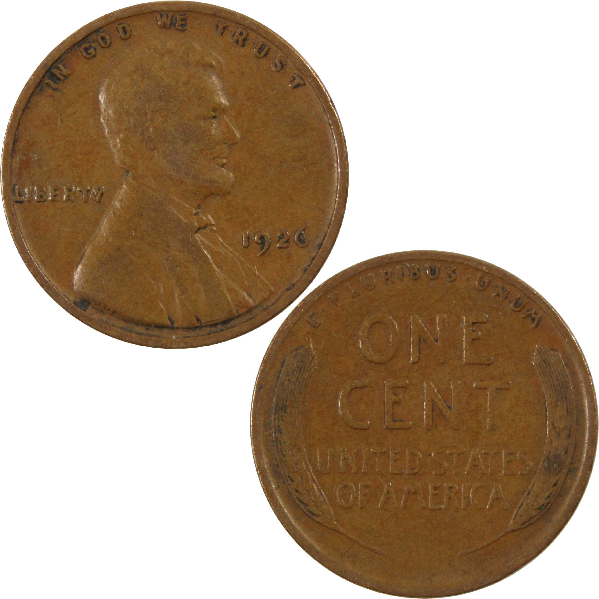 1926 Lincoln Wheat Cent F Fine Penny 1c Coin