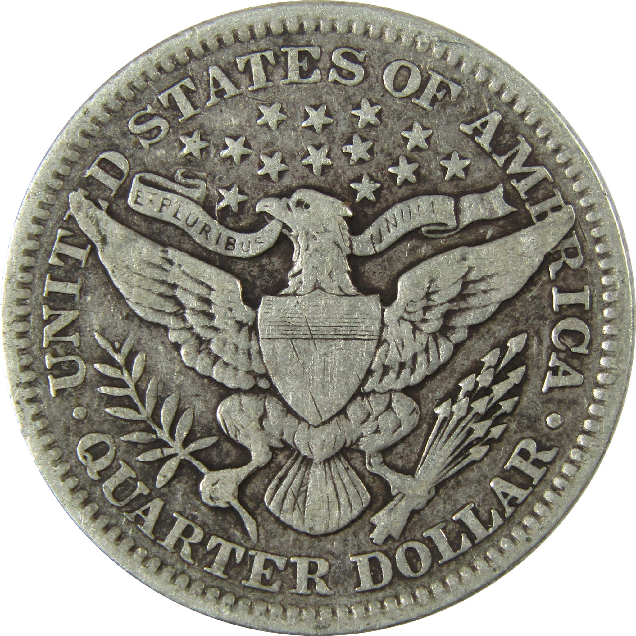 1900 Barber Silver Quarter F Fine 25c Coin SKU:CP876