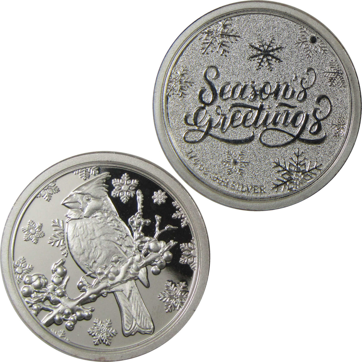 Season's Greeting Cardinal 1/4 oz .999 Silver Round Collectible