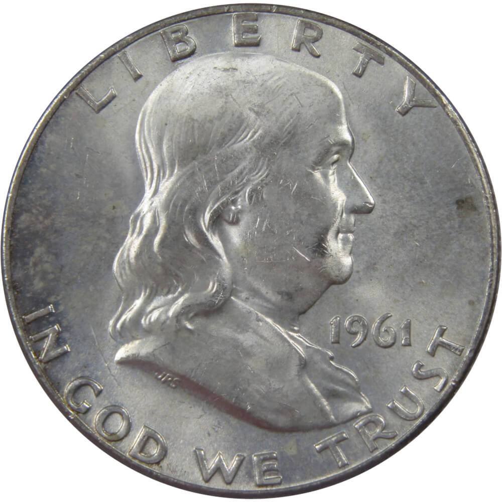 1961 D Franklin Silver Half Dollar Uncirculated Mint State 50c Coin