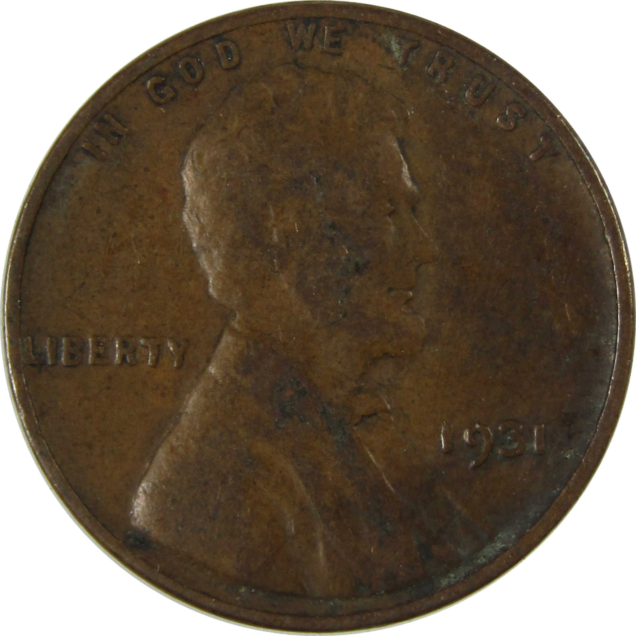 1931 Lincoln Wheat Cent F Fine Penny 1c Coin Collectible SKU:I26762