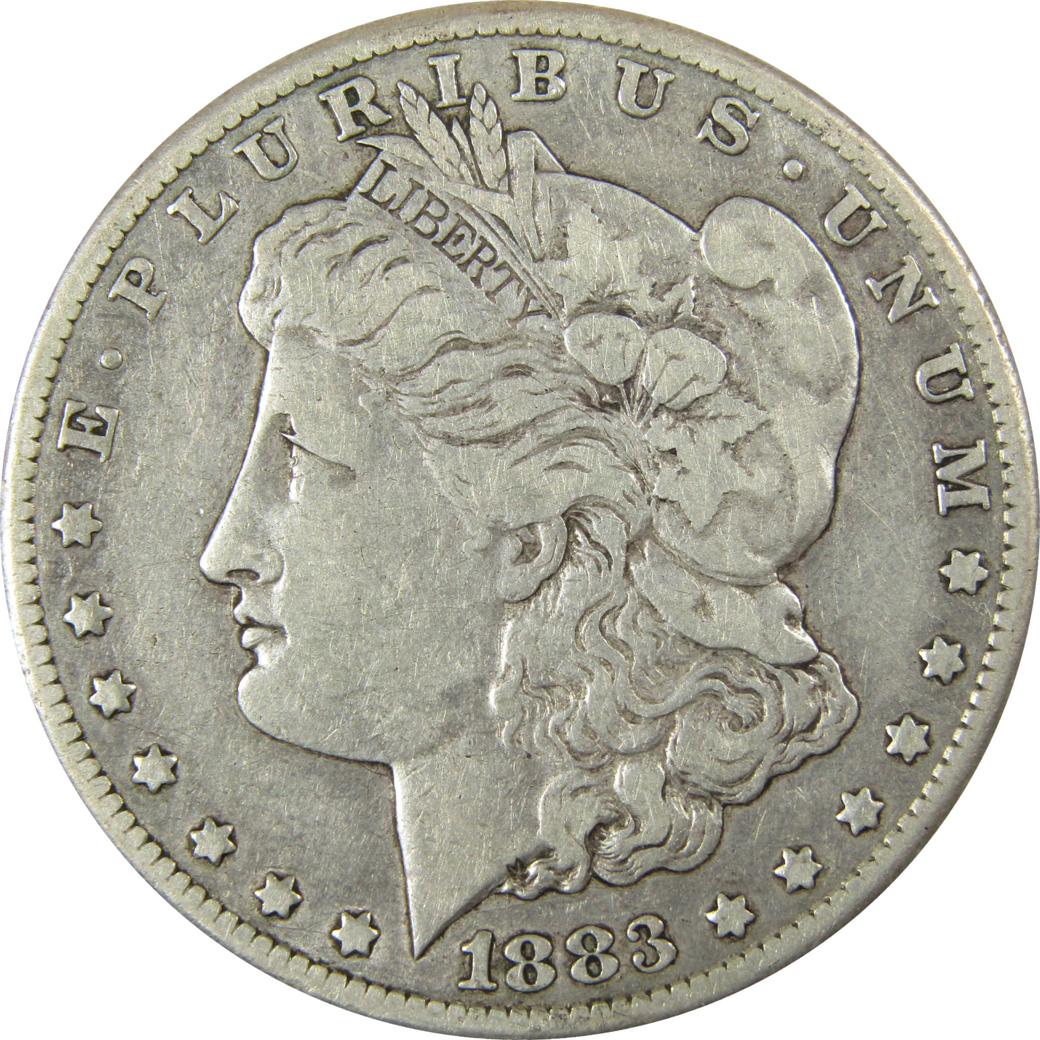 1883 CC Morgan Silver Dollar F Fine $1 Coin Collectible SKU:CP1577 - Morgan coin - Morgan silver dollar - Morgan silver dollar for sale - Profile Coins &amp; Collectibles