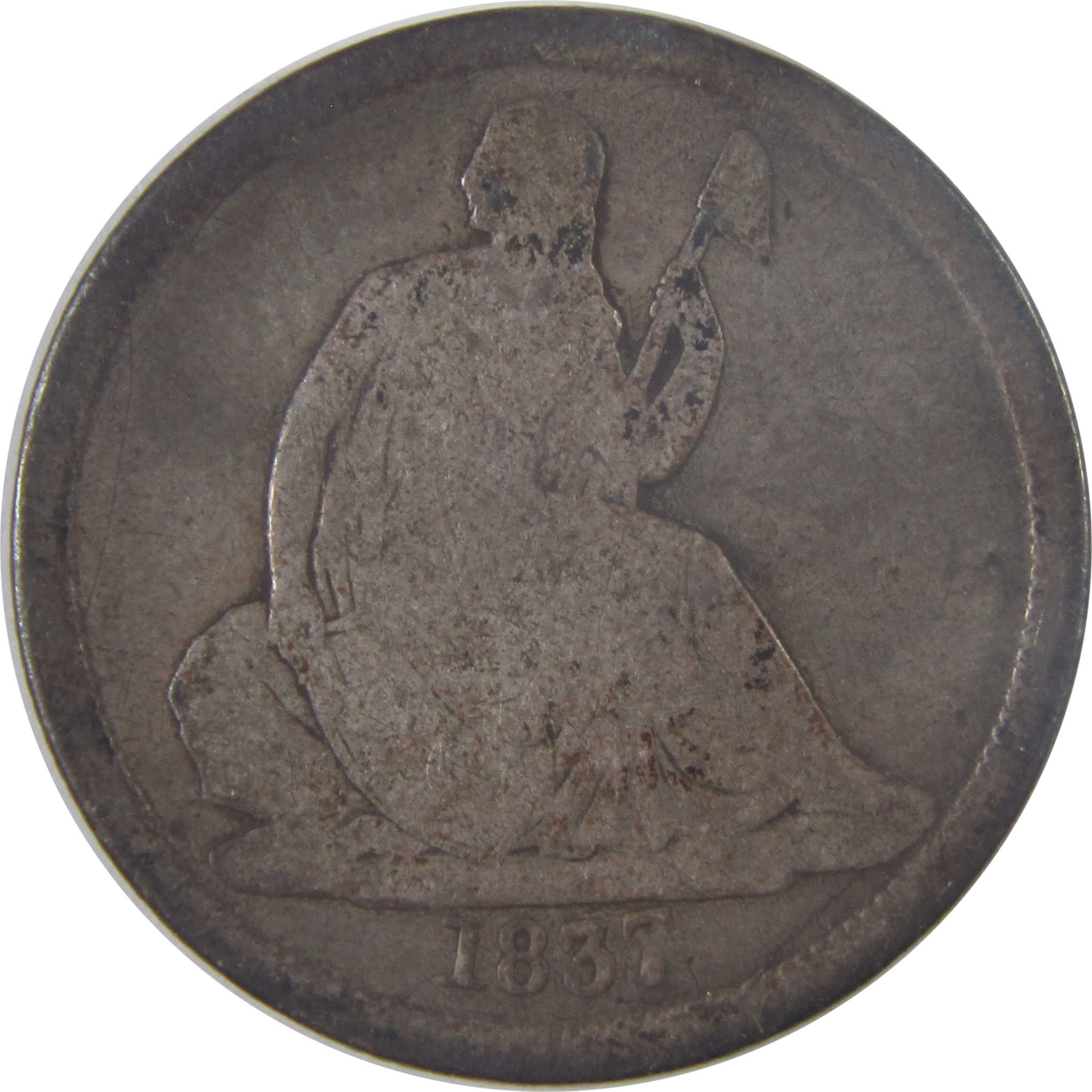 1837 Large Date Seated Liberty Dime AG About Good Silver SKU:I17053