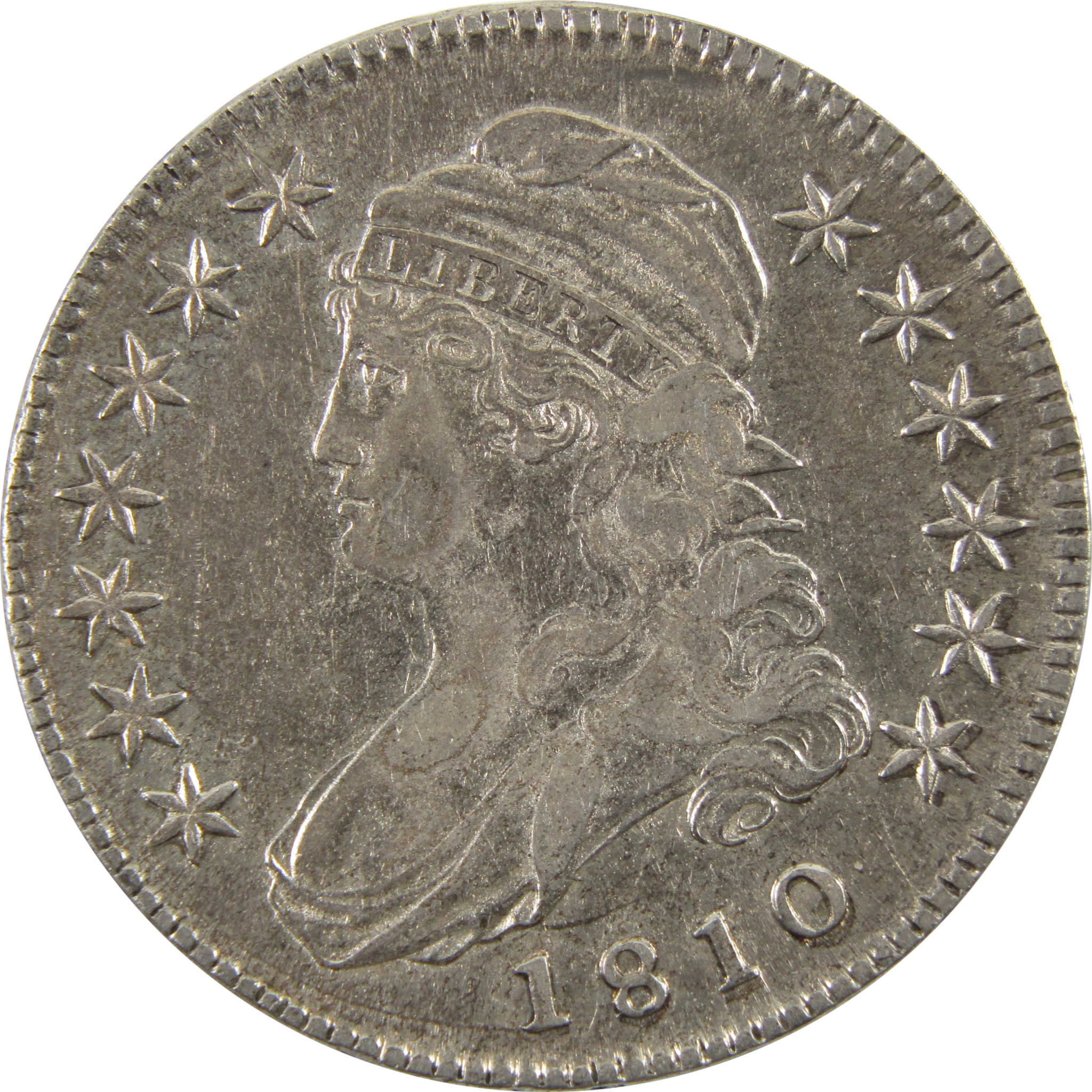 1810 Capped Bust Half Dollar XF EF 89.24% Silver 50c SKU:I10334