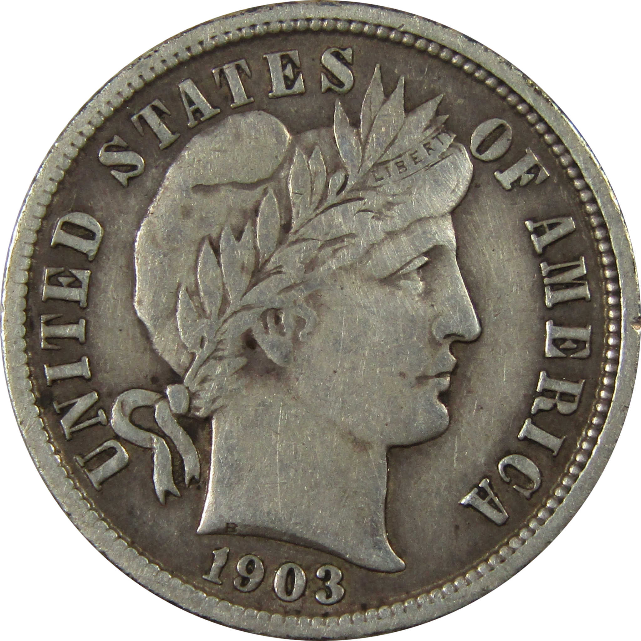 1903 Barber Silver Dime VF Very Fine Details 10c Coin SKU:CP1351