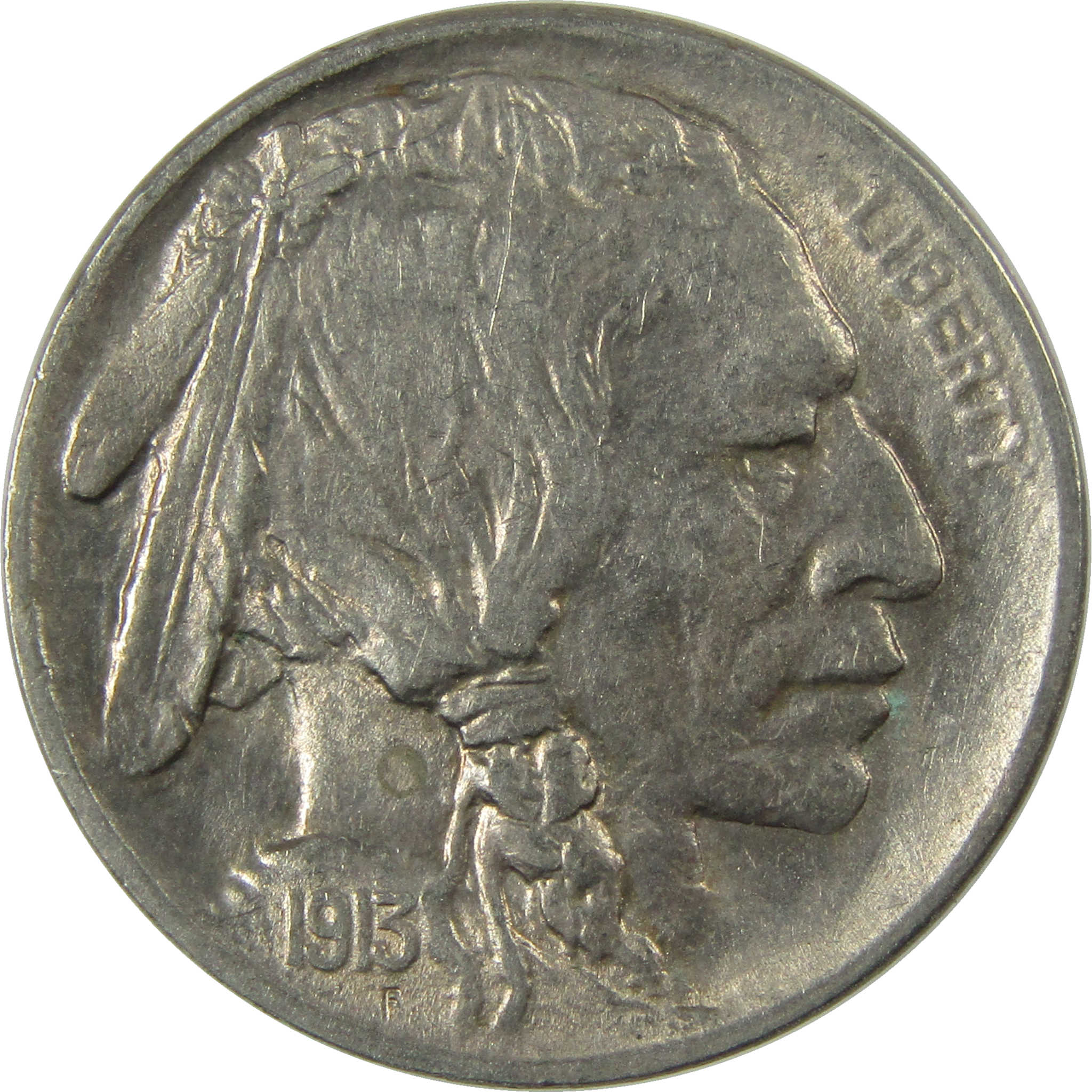 1913 Type 1 Indian Head Buffalo 5c AU About Uncirculated SKU:I27828