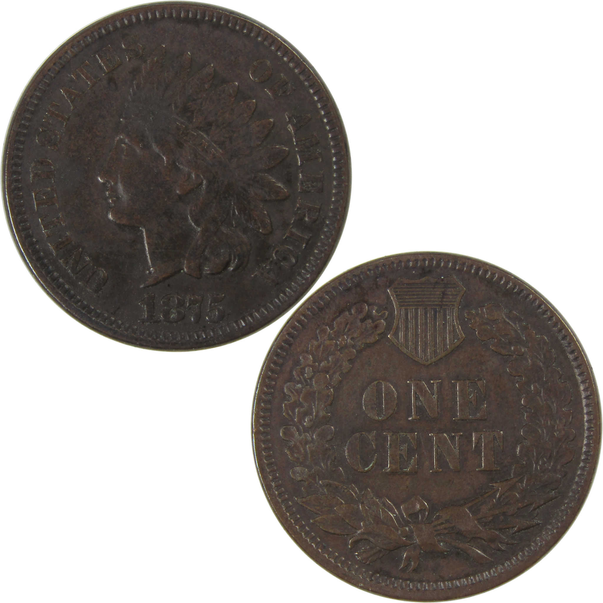 1875 Indian Head Cent VF Very Fine Penny 1c Coin SKU:I23280