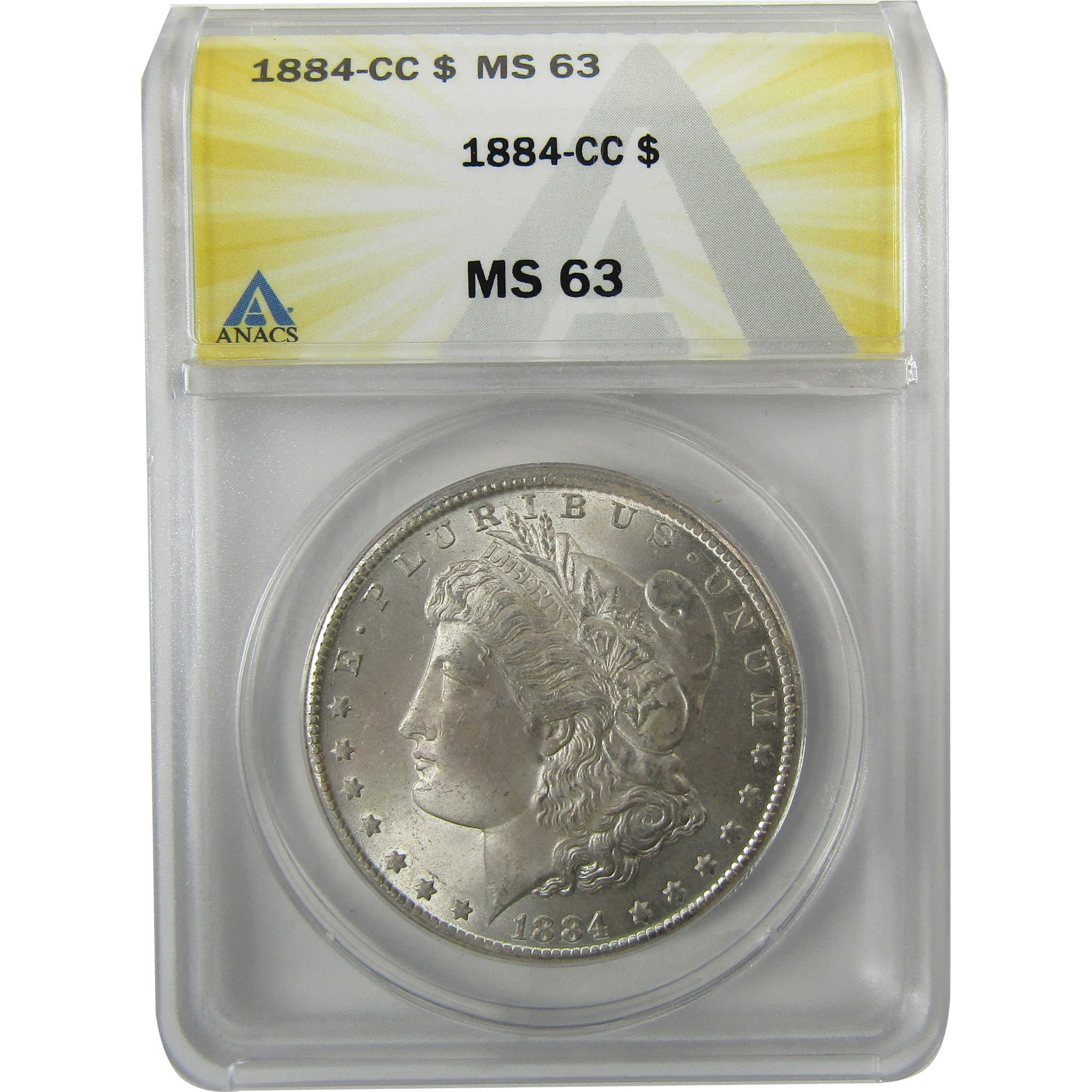 1884 CC Morgan Silver Dollar MS 63 ANACS Uncirculated SKU:I28485