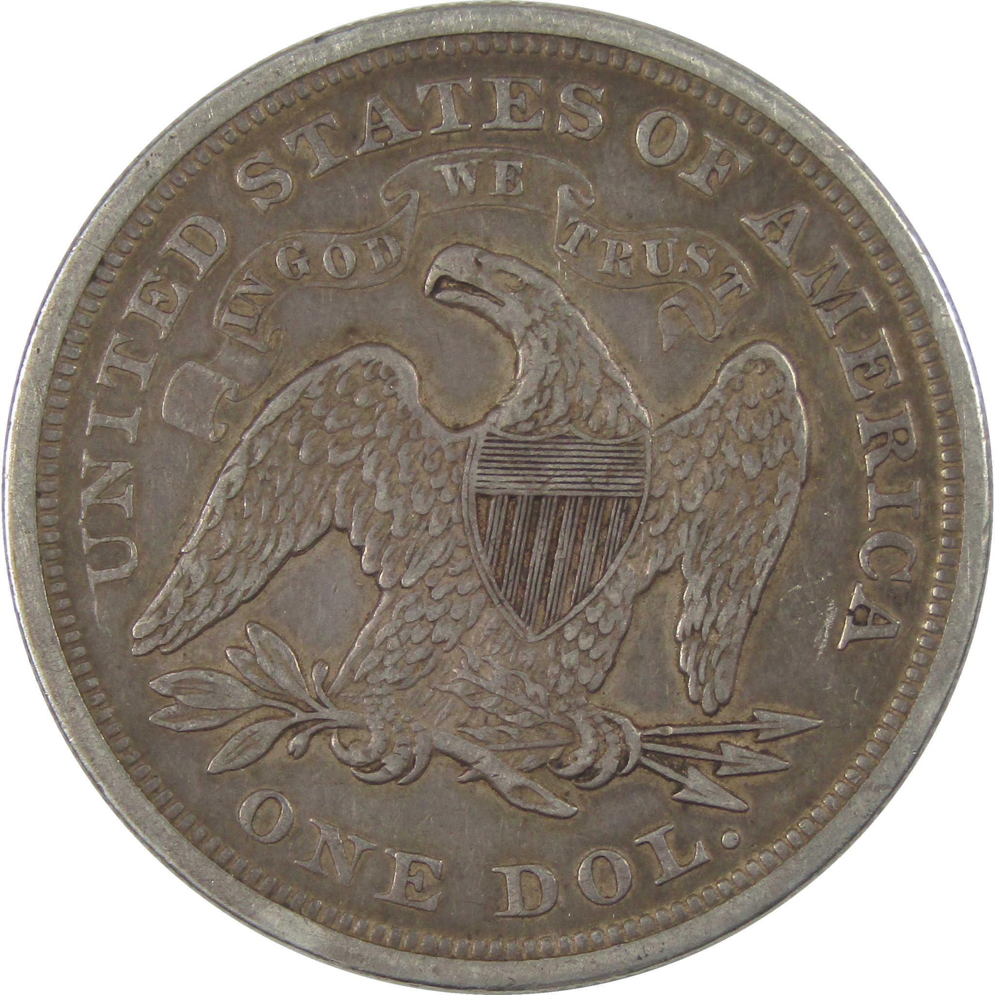 1871 Seated Liberty Silver Dollar VF Very Fine $1 Coin Collectible