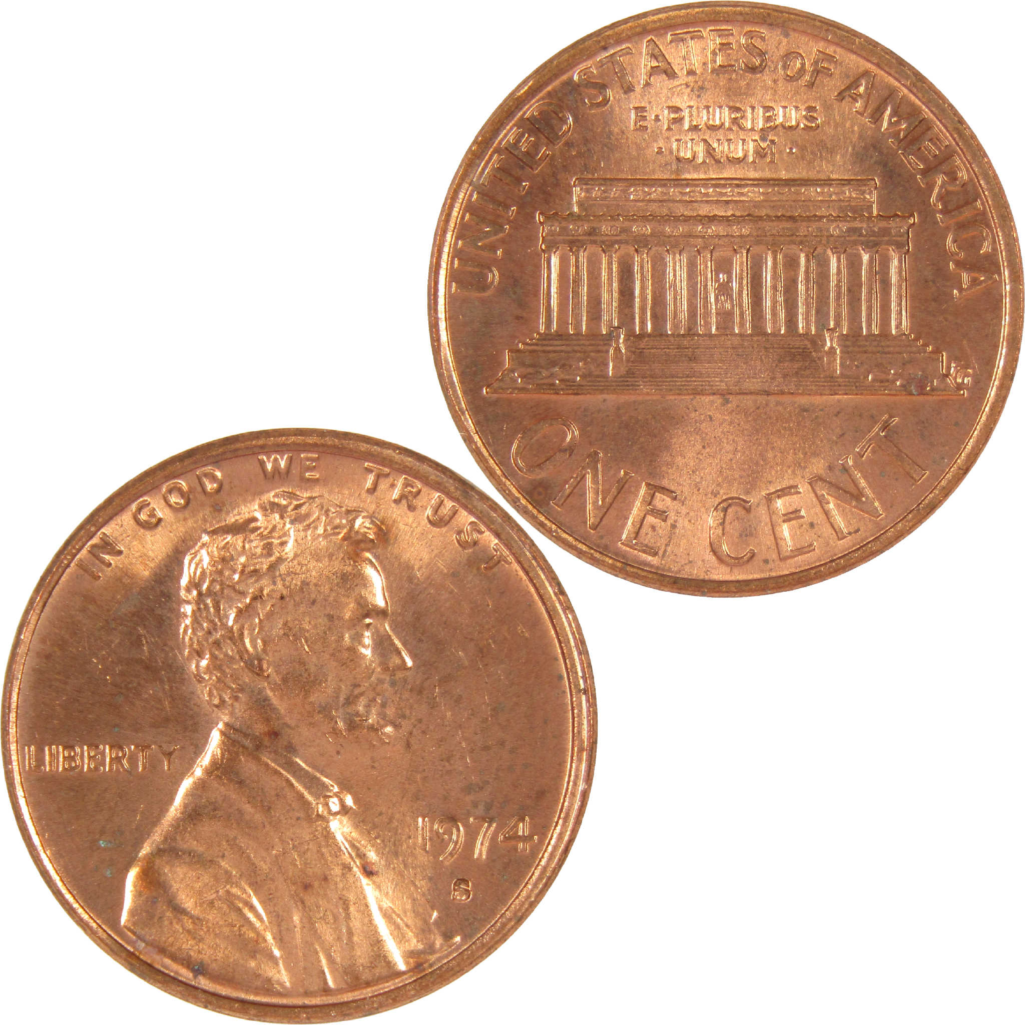 1974 S Lincoln Memorial Cent BU Uncirculated Penny 1c Coin