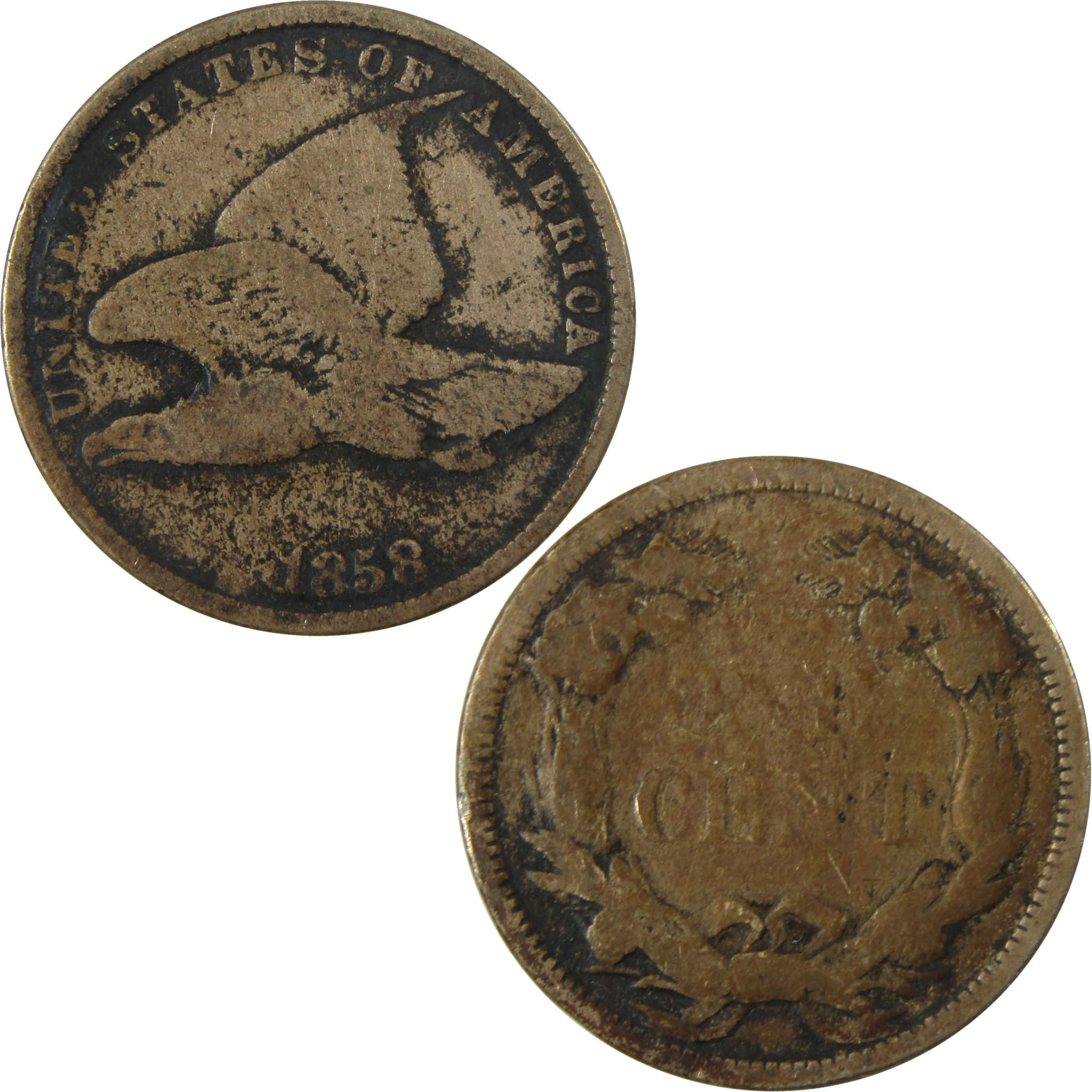 1858 Small Letters Flying Eagle Cent G Good Details SKU:I26971