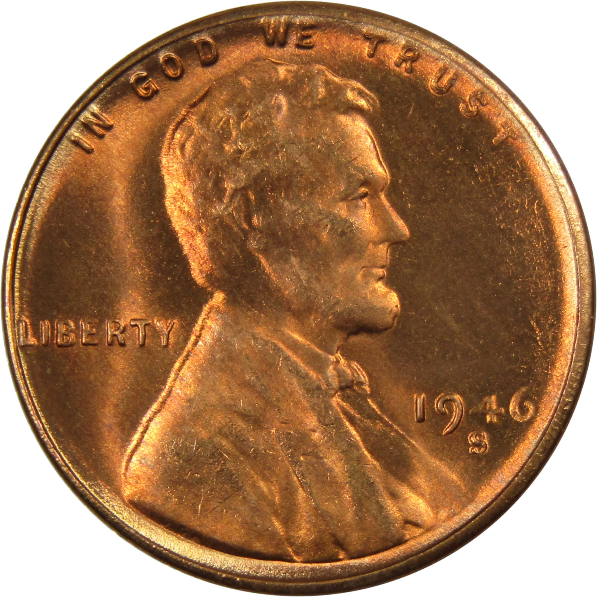 1946 S Lincoln Wheat Cent Uncirculated Mint State Penny 1c Coin
