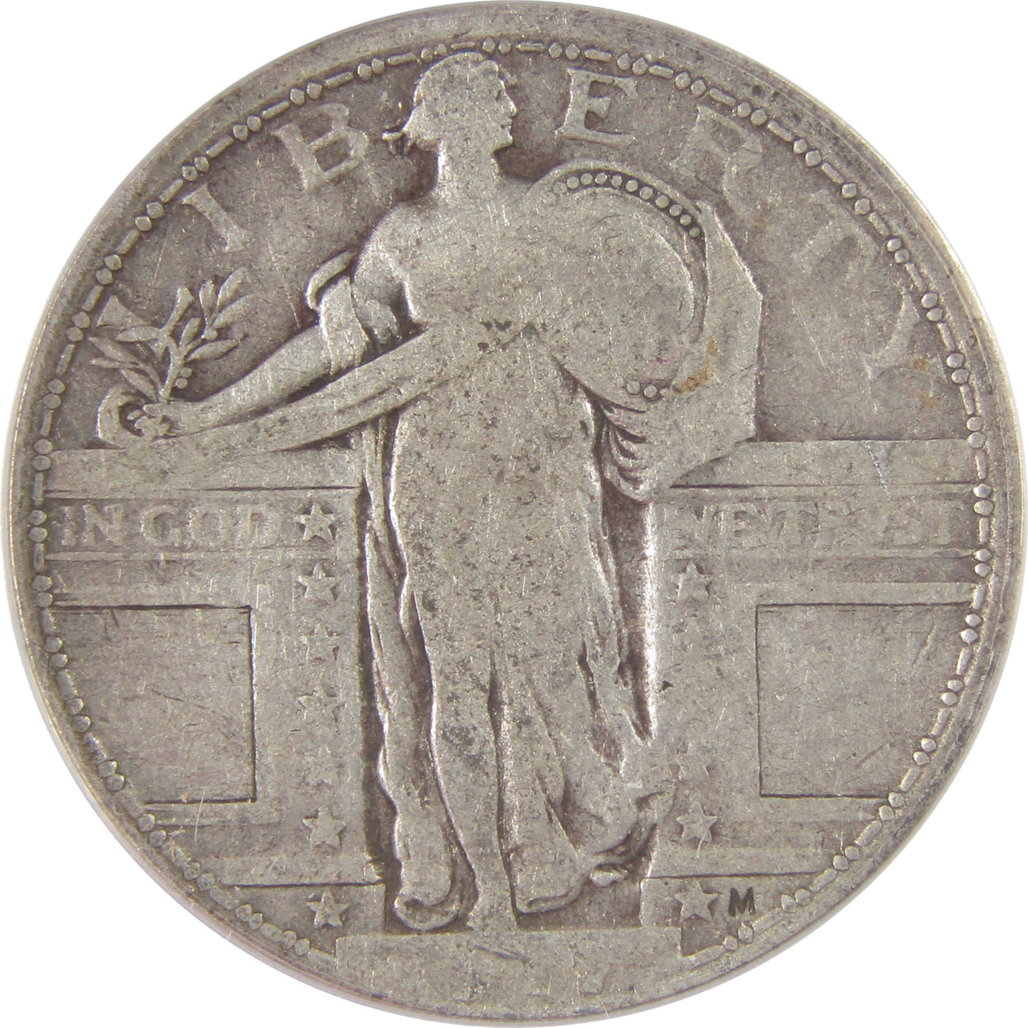 1917 Type 1 Standing Liberty Silver Quarter F 12 ANACS SKU:I25603
