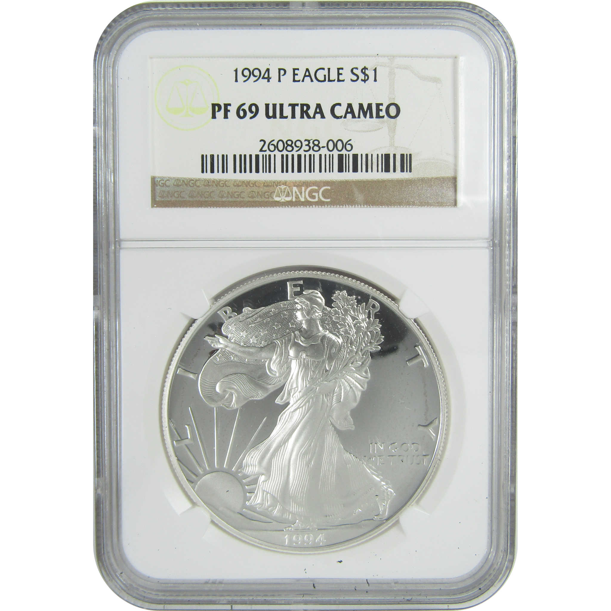 1994 P American Silver Eagle PF 69 UCAM NGC Proof $1 SKU:CPC9475