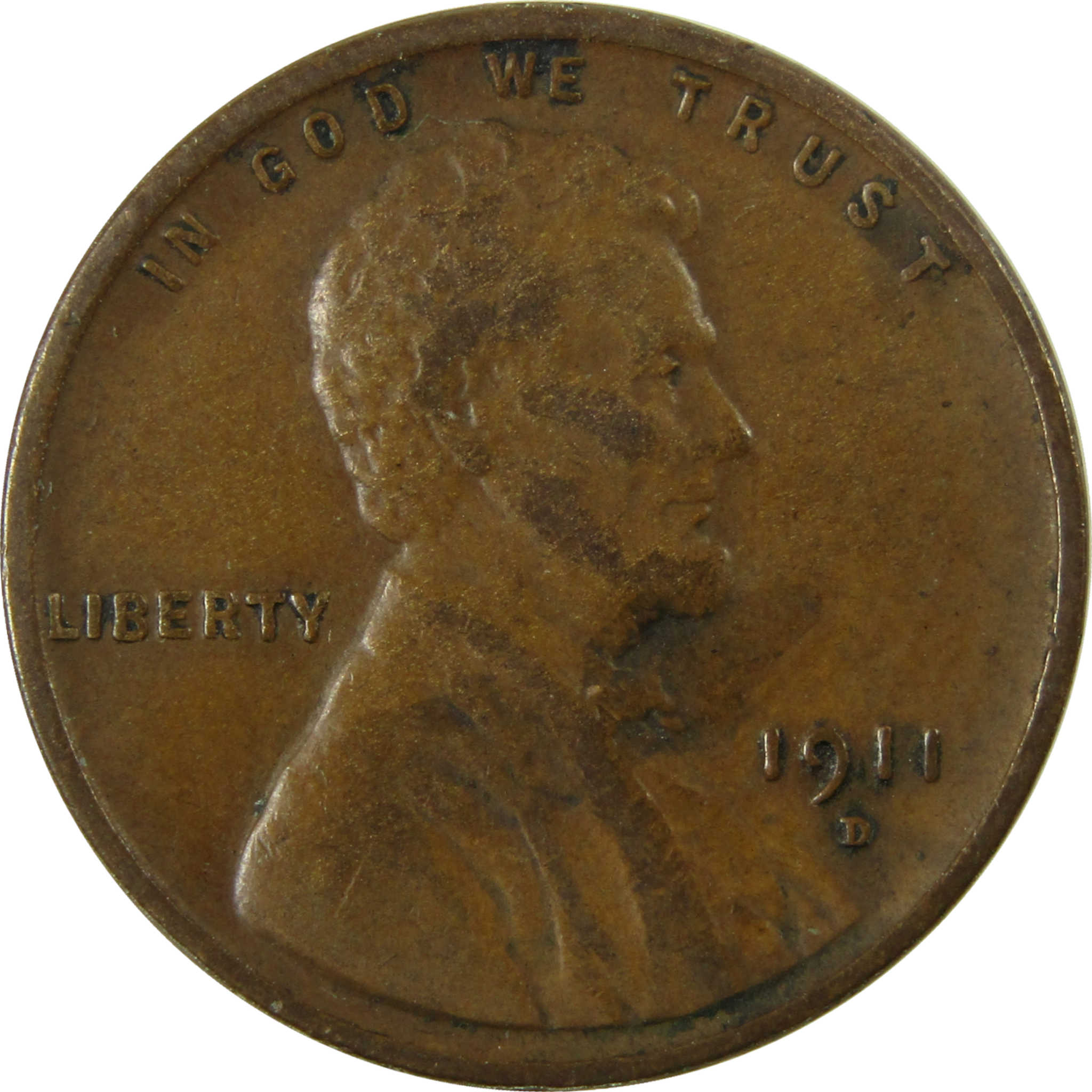 1911 D Lincoln Wheat Cent F Fine Penny 1c Coin Collectible SKU:I28117
