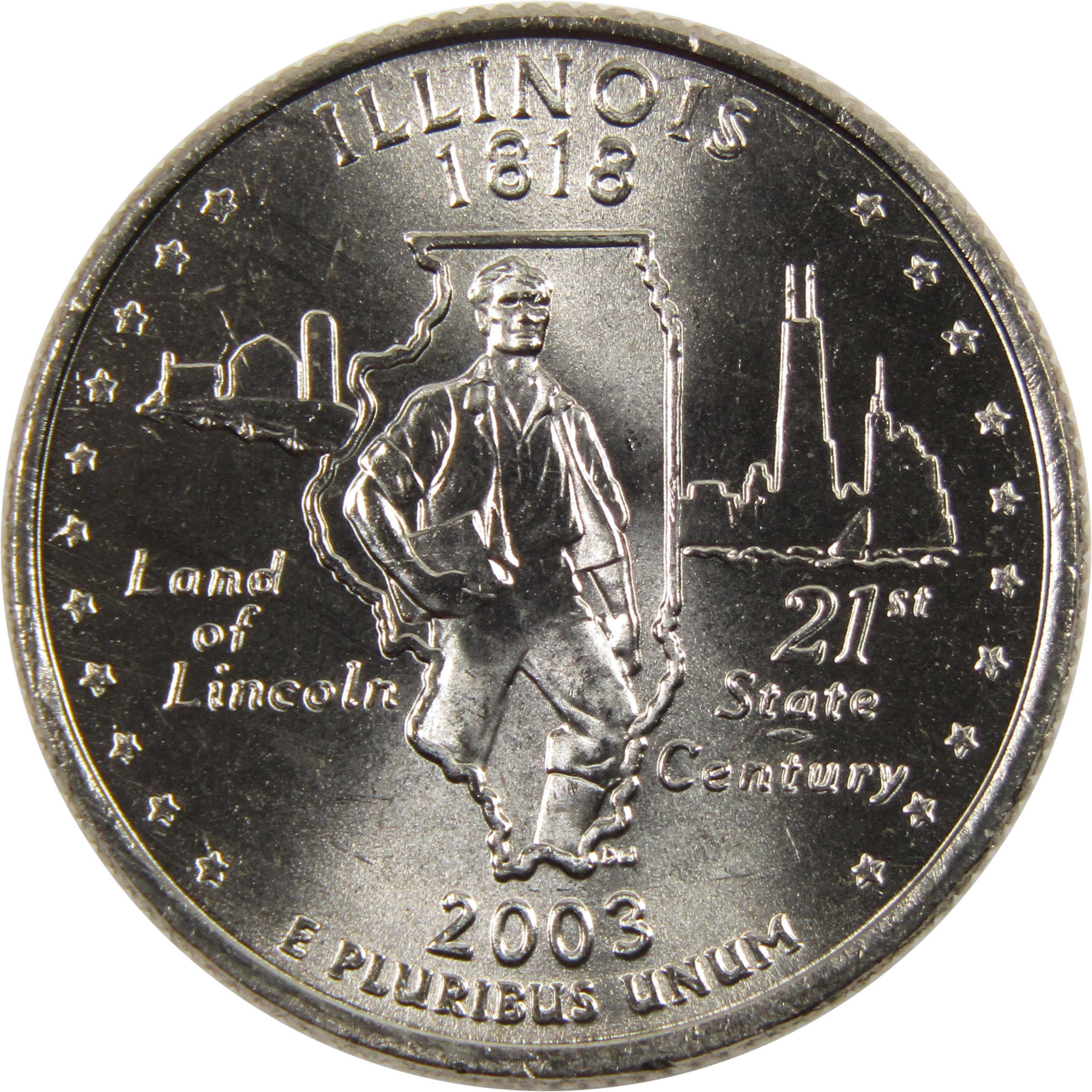 2003 P Illinois State Quarter BU Uncirculated Clad 25c Coin