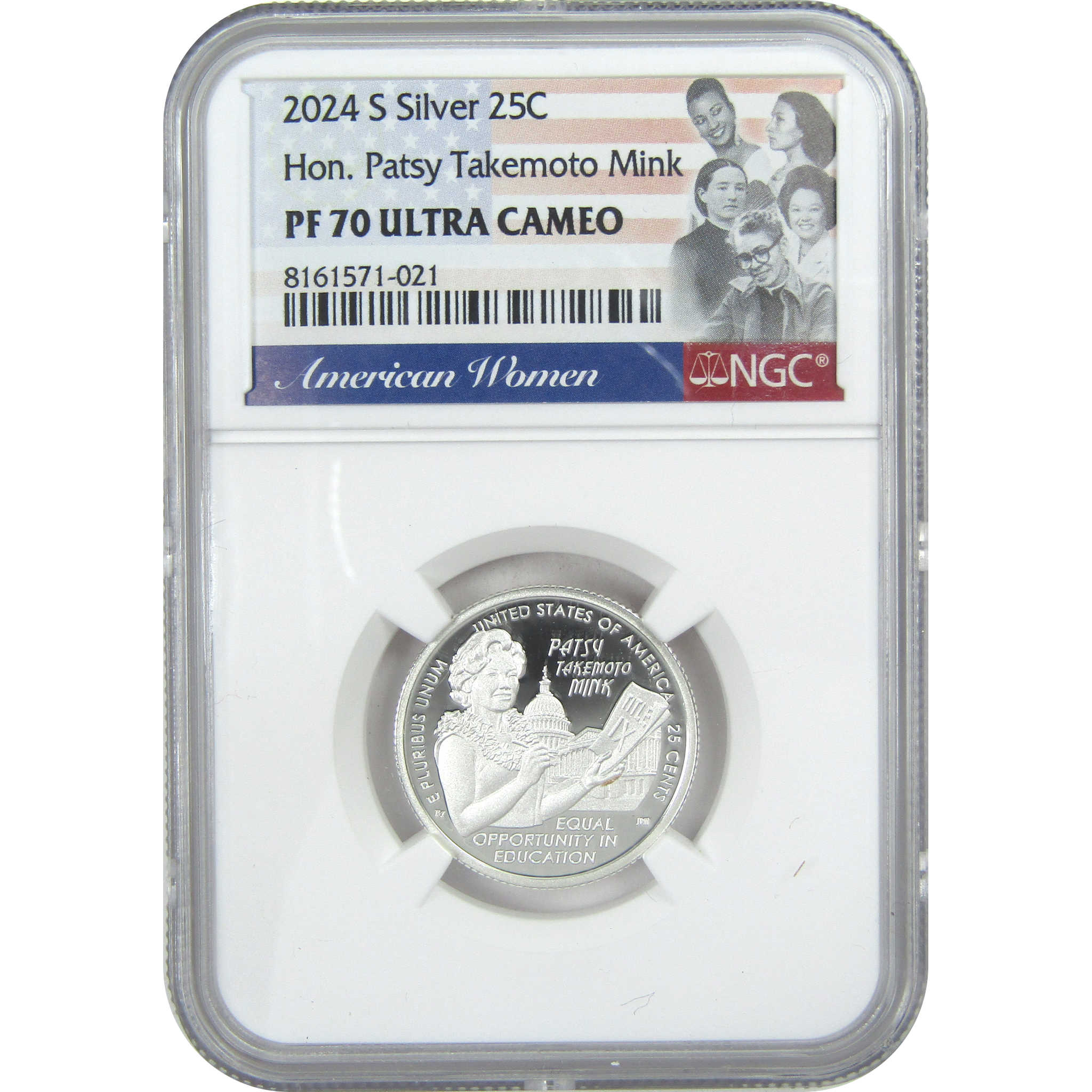 2024 S Patsy Takemoto Mink Women Quarter PF 70 UCAM NGC .999 Silver