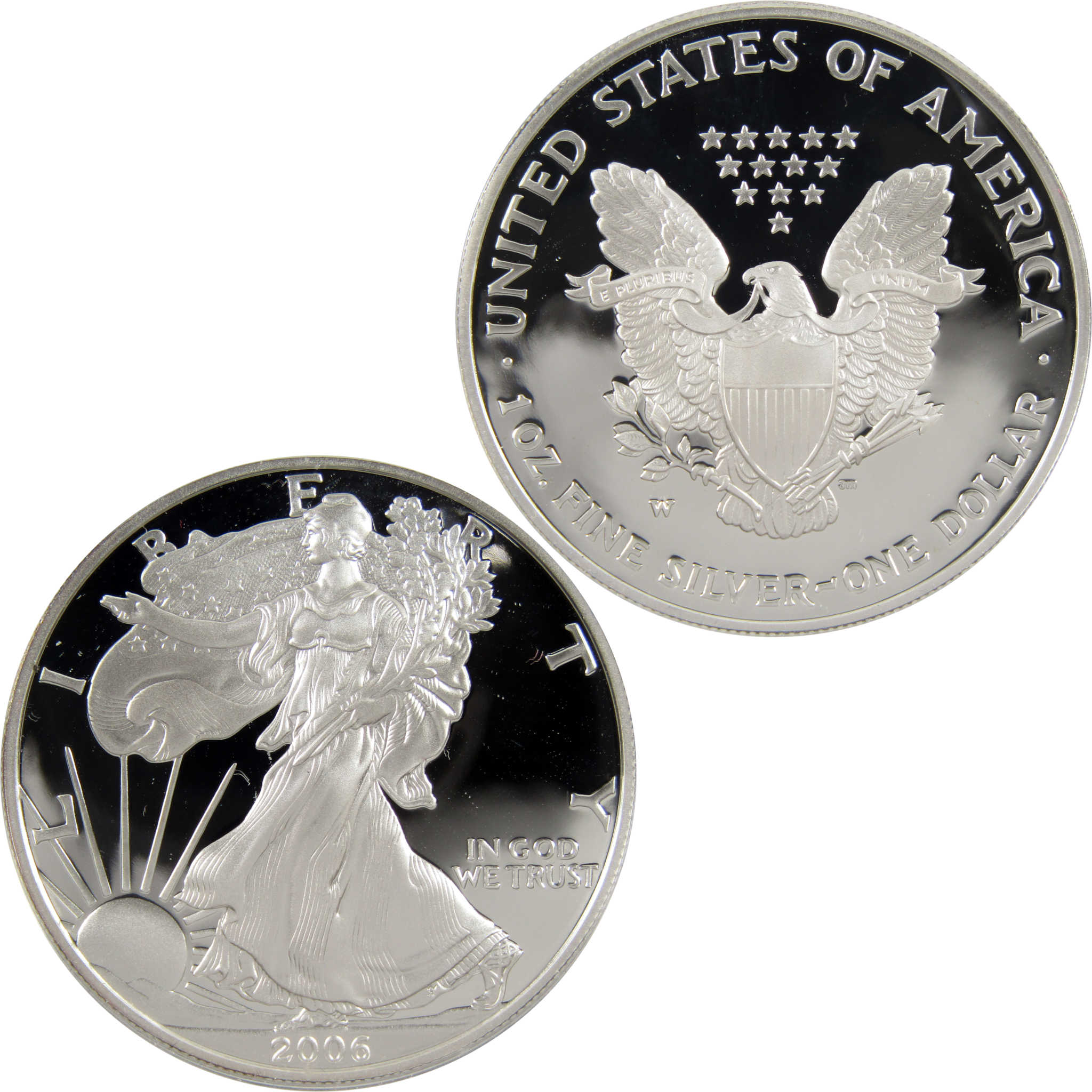 2006 W American Eagle Dollar 1 oz Silver Reverse Proof SKU:CPC5276