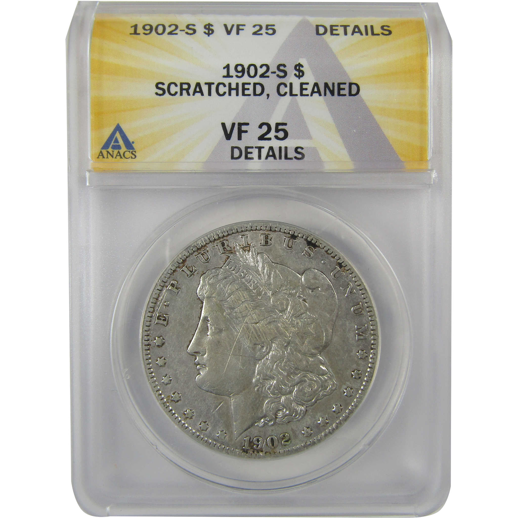 1902 S Morgan Dollar VF 25 Details ANACS Silver $1 Coin SKU:I21682 - Morgan coin - Morgan silver dollar - Morgan silver dollar for sale - Profile Coins &amp; Collectibles