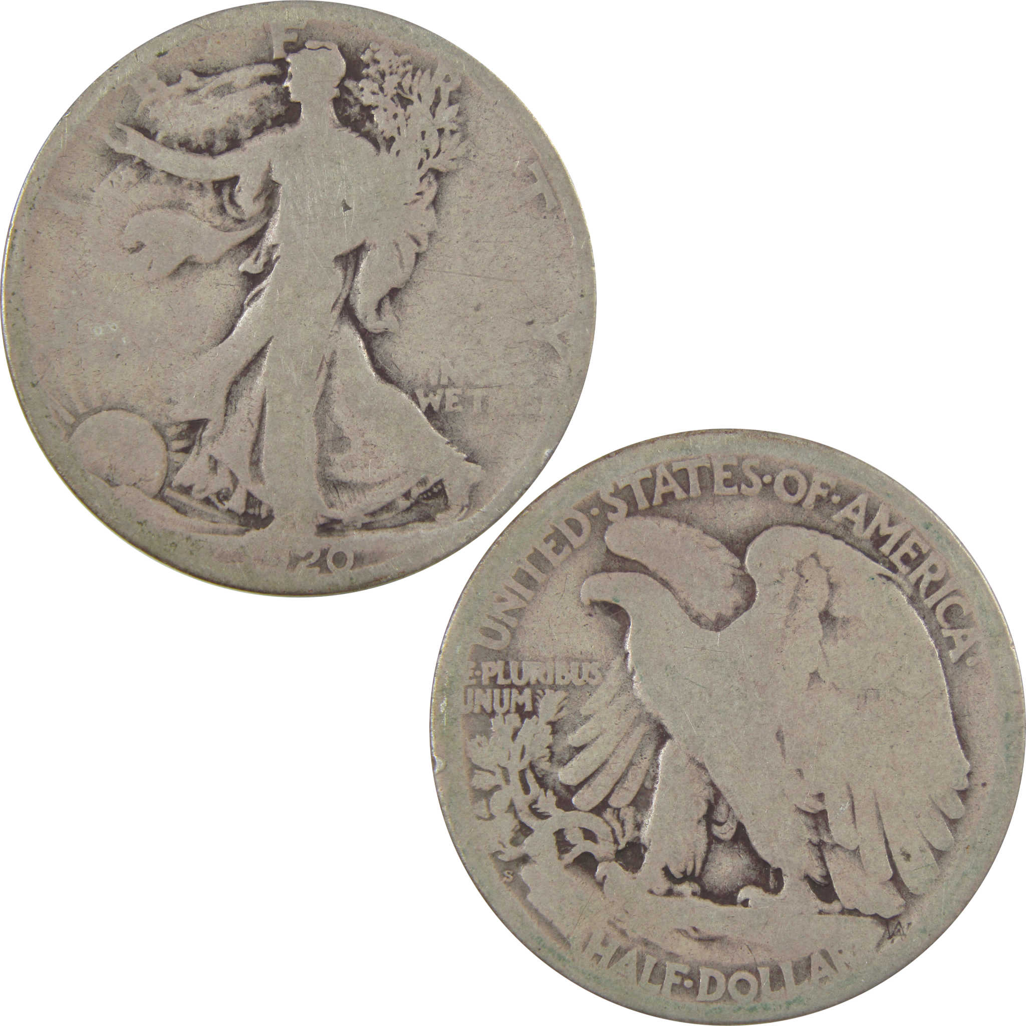 1920 S Liberty Walking Silver Half Dollar AG About Good SKU:I24146
