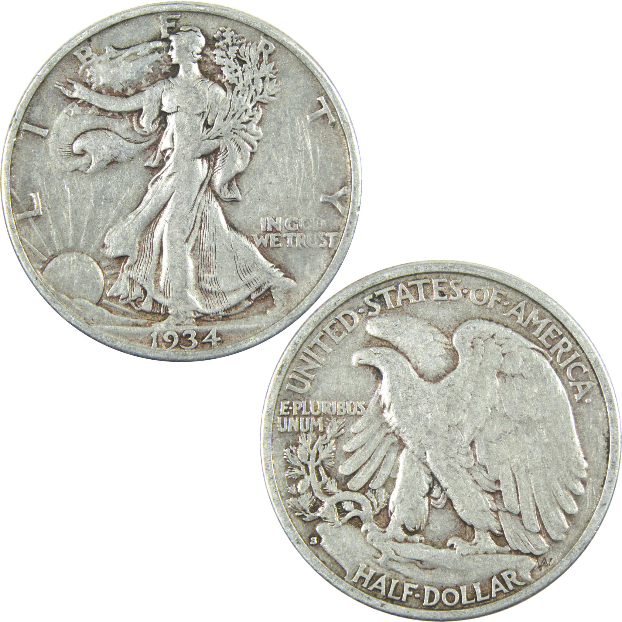 1934 S Liberty Walking Half Dollar VF Very Fine Silver 50c SKU:I14492