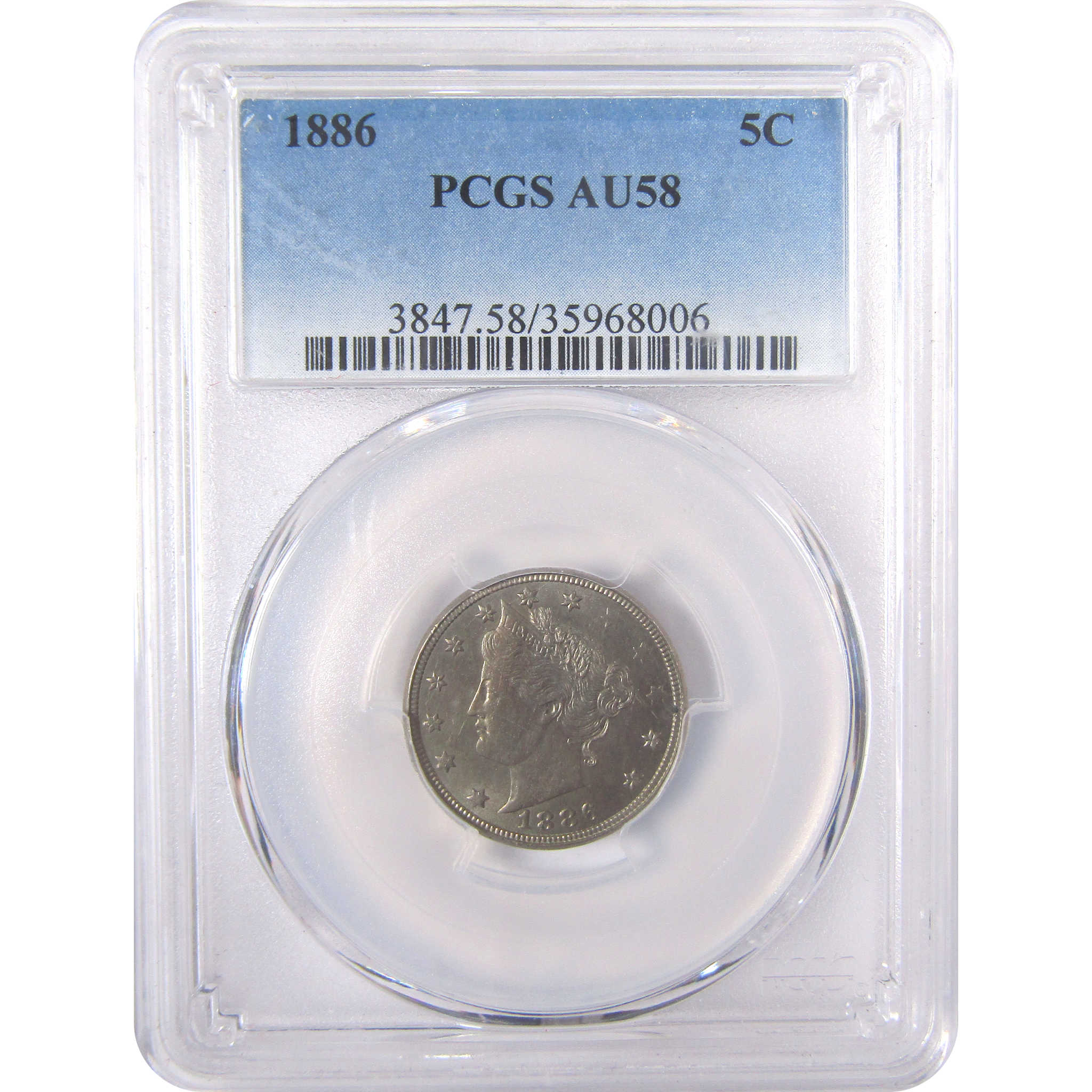 1886 Liberty Head V Nickel AU 58 PCGS 5c Coin SKU:I17383