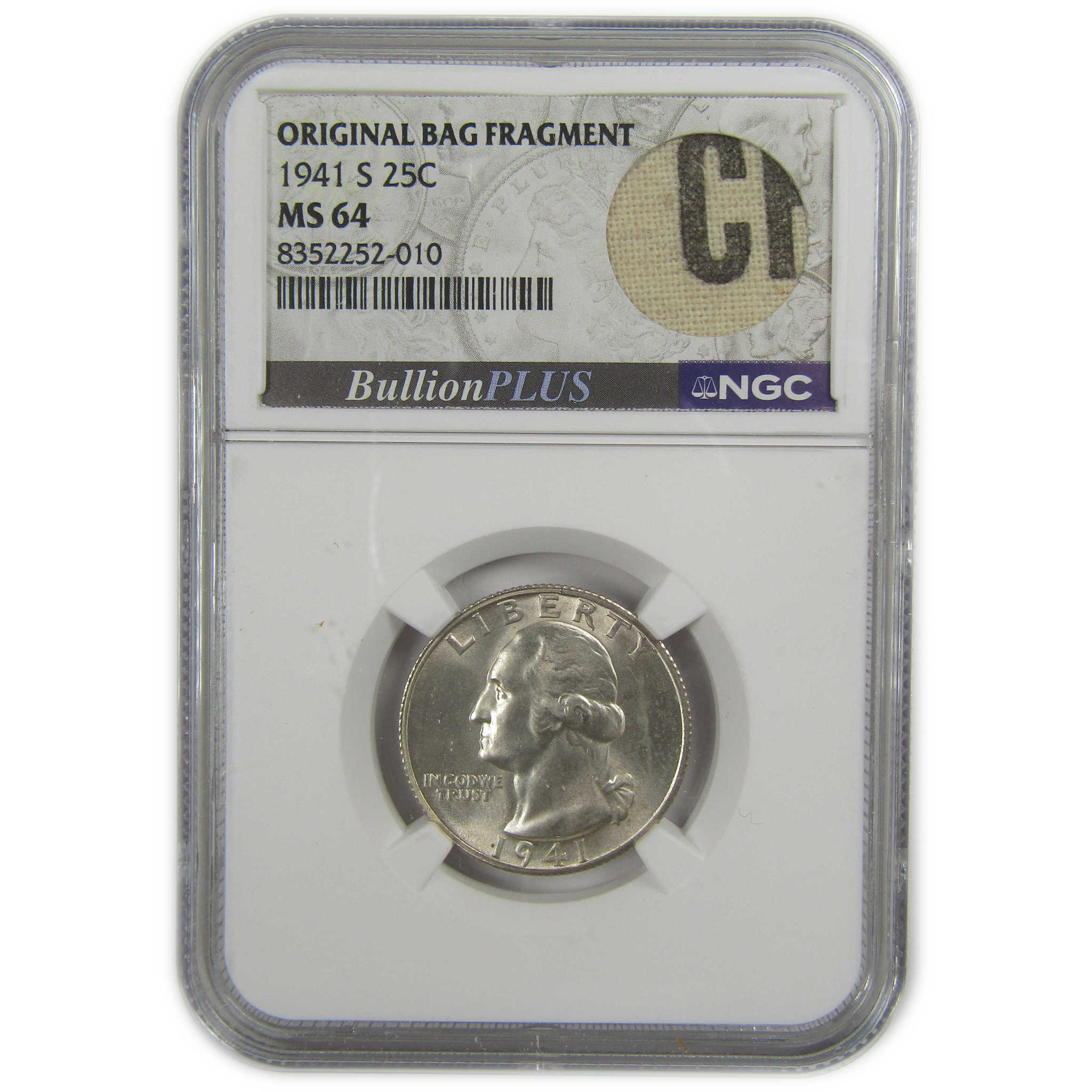1941 S Washington Quarter MS 64 NGC Silver Bag Fragment SKU:I20609