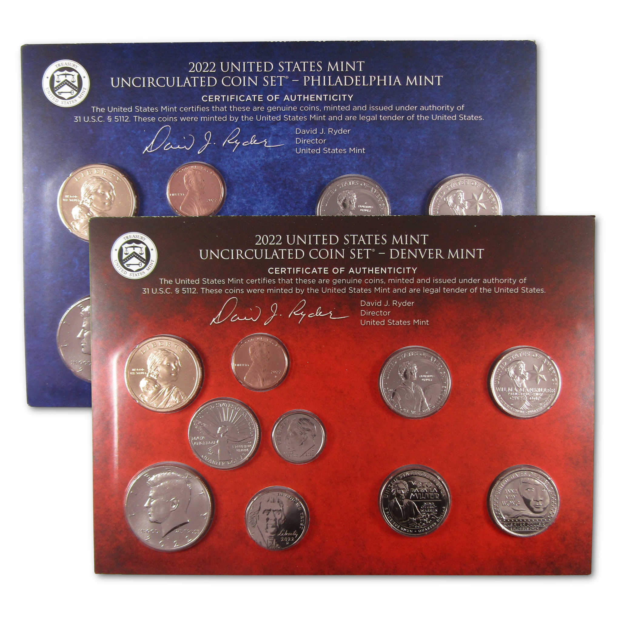 2022 Uncirculated Coin Set U.S Mint Government Packaging OGP COA