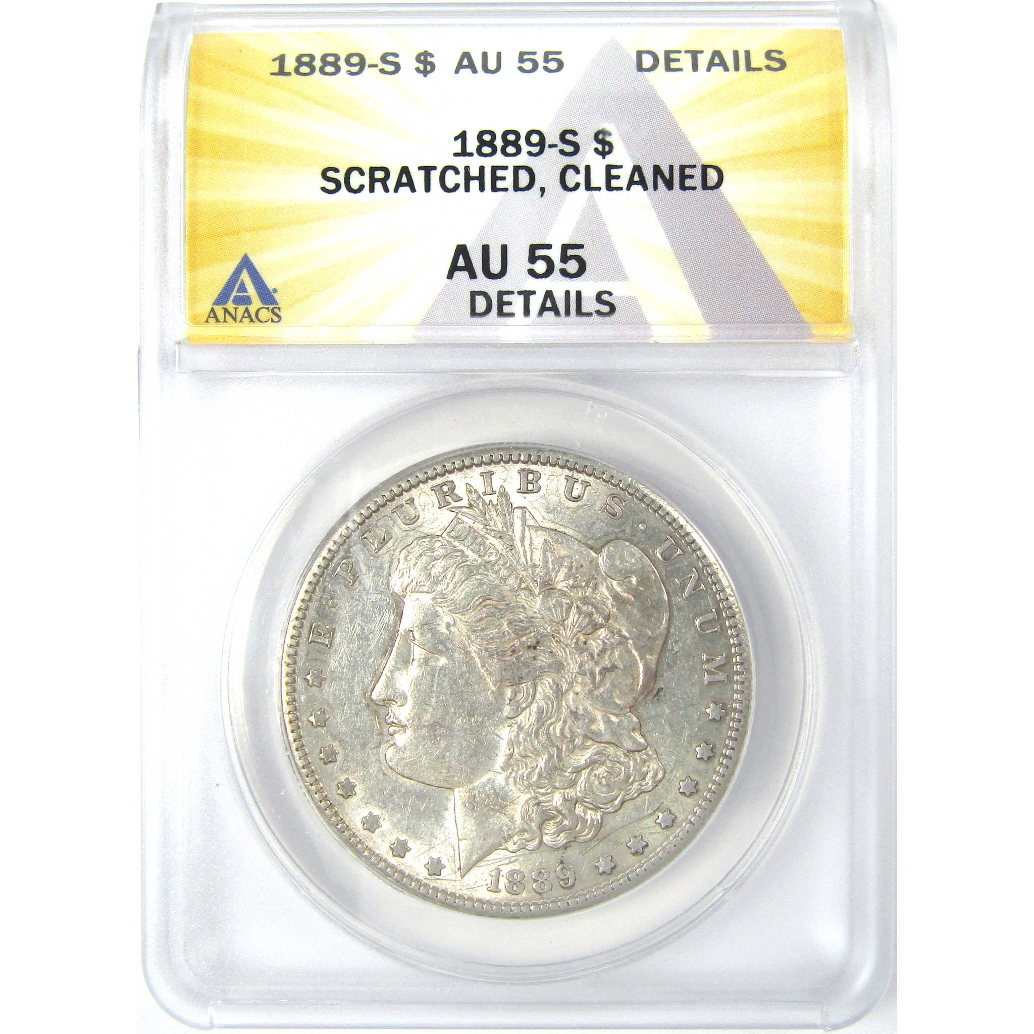 1889 S Morgan Dollar AU 55 Details ANACS Silver $1 Coin SKU:I16200 - Morgan coin - Morgan silver dollar - Morgan silver dollar for sale - Profile Coins &amp; Collectibles