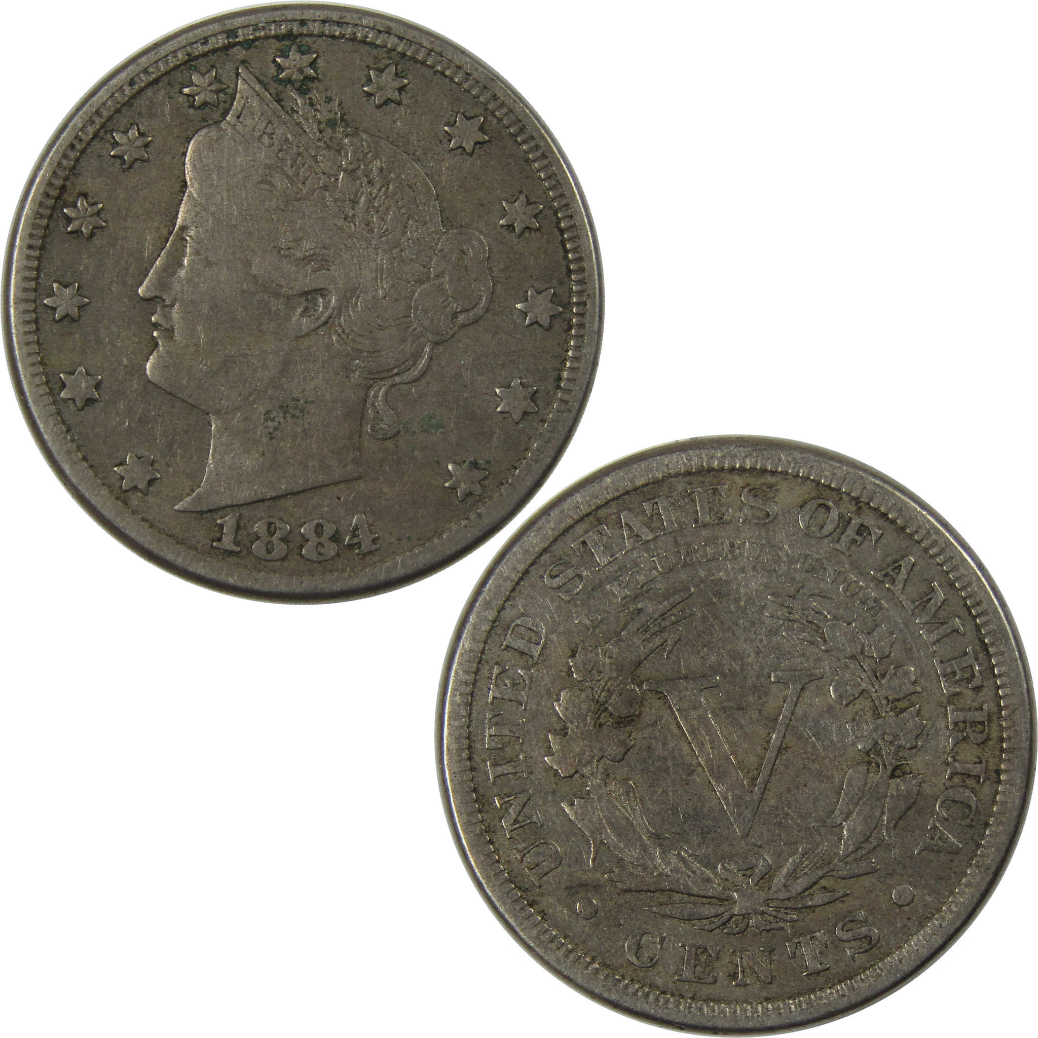 1884 Liberty Head V Nickel VF Very Fine 5c Coin Collectible SKU:I23465