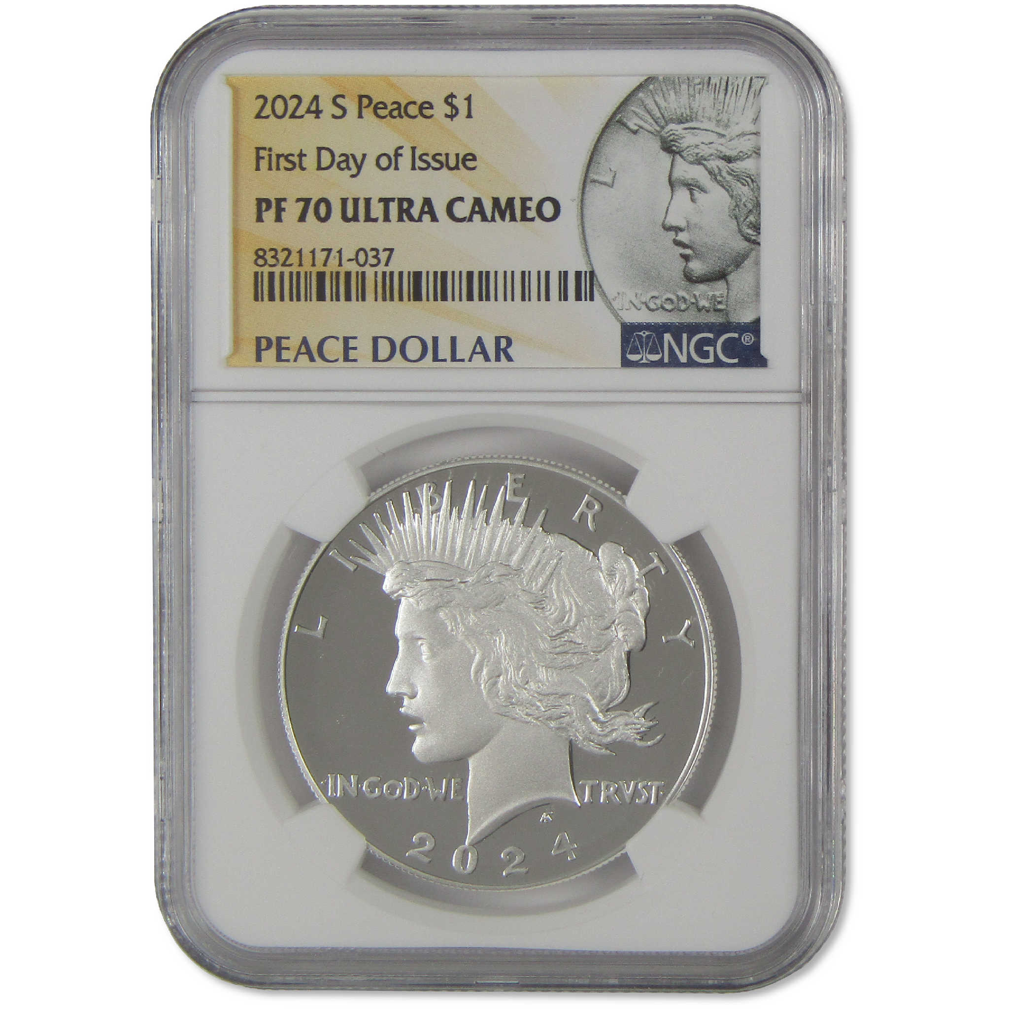 2024 S Peace Dollar PF 70 UCAM NGC .999 Silver Bullion Proof First Day