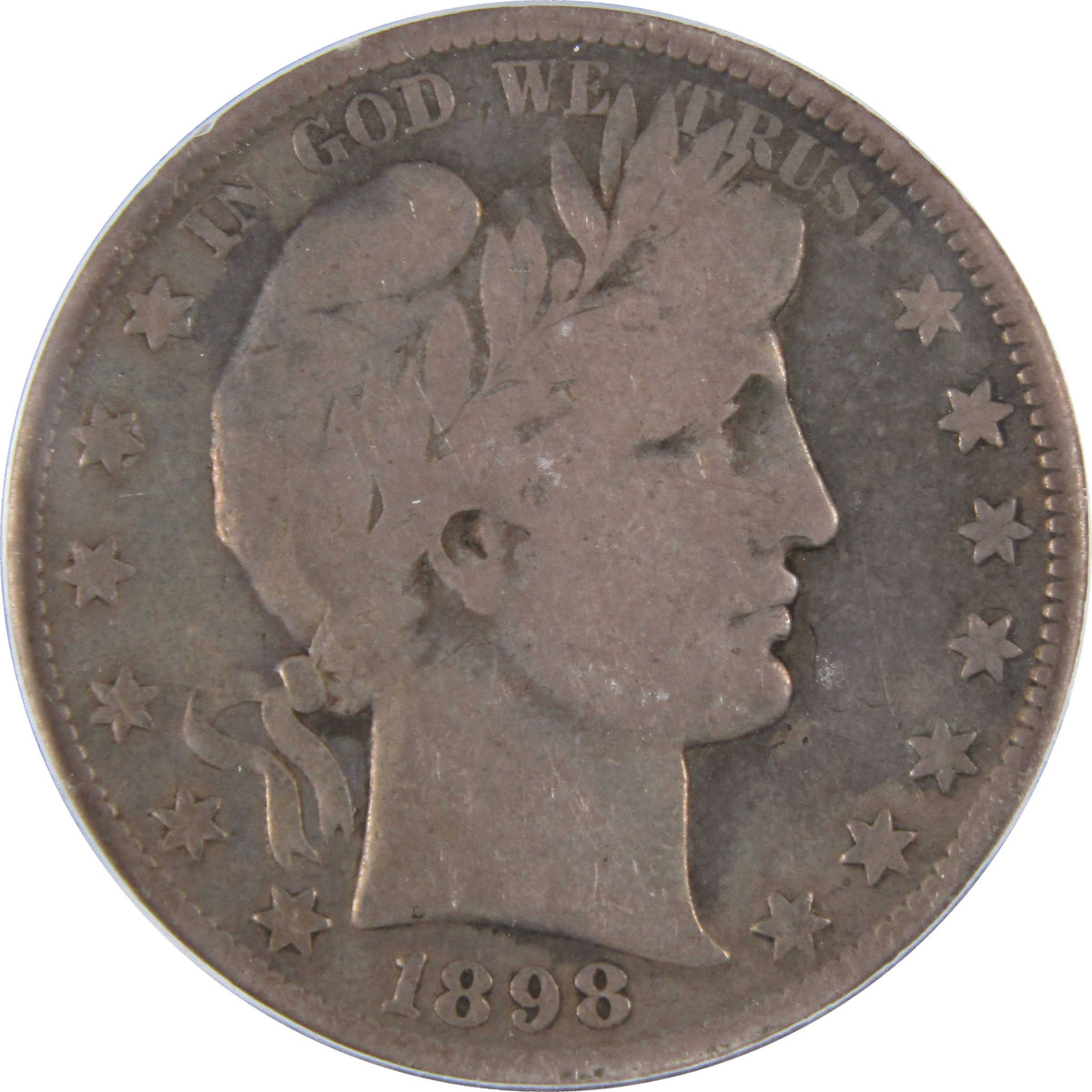 1898 S Barber Silver Half Dollar VG 10 ICG 50c Coin SKU:I29078