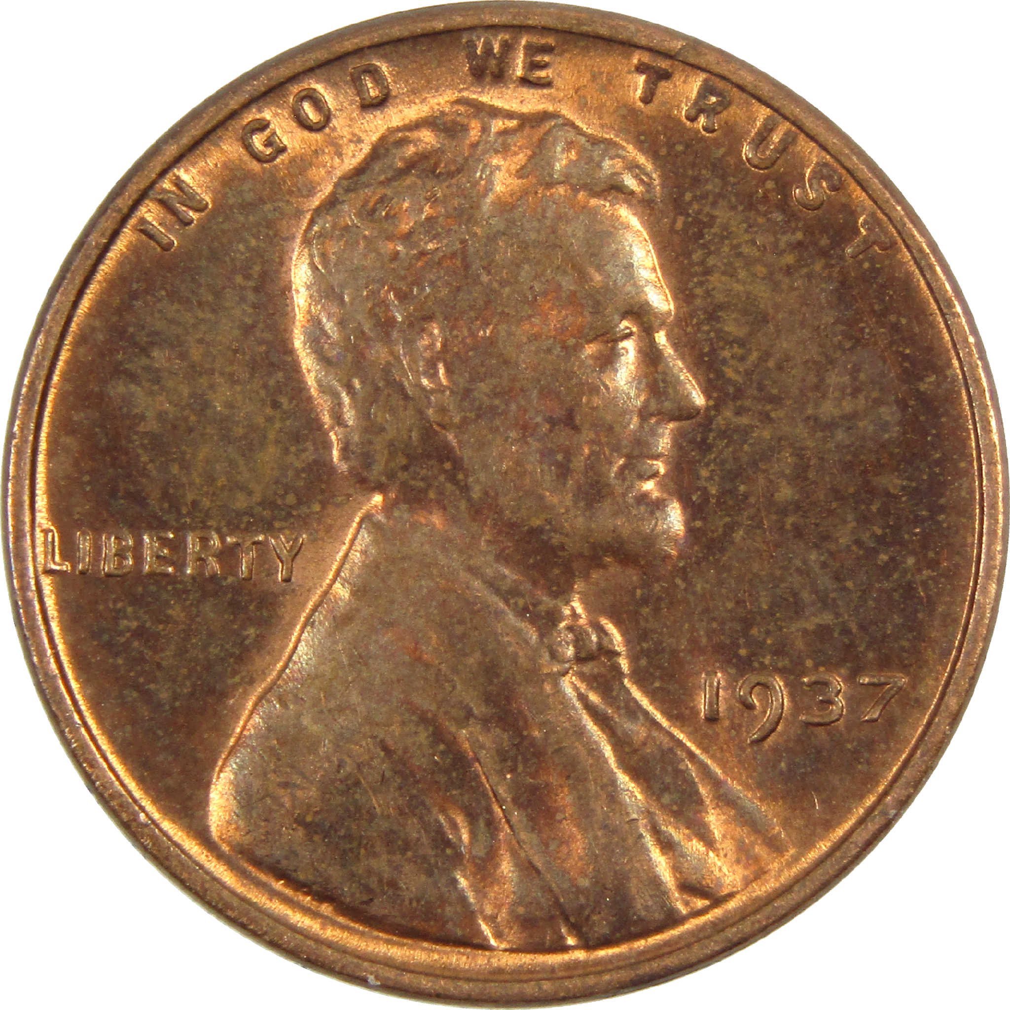 1937 Lincoln Wheat Cent AU About Uncirculated Penny 1c Coin