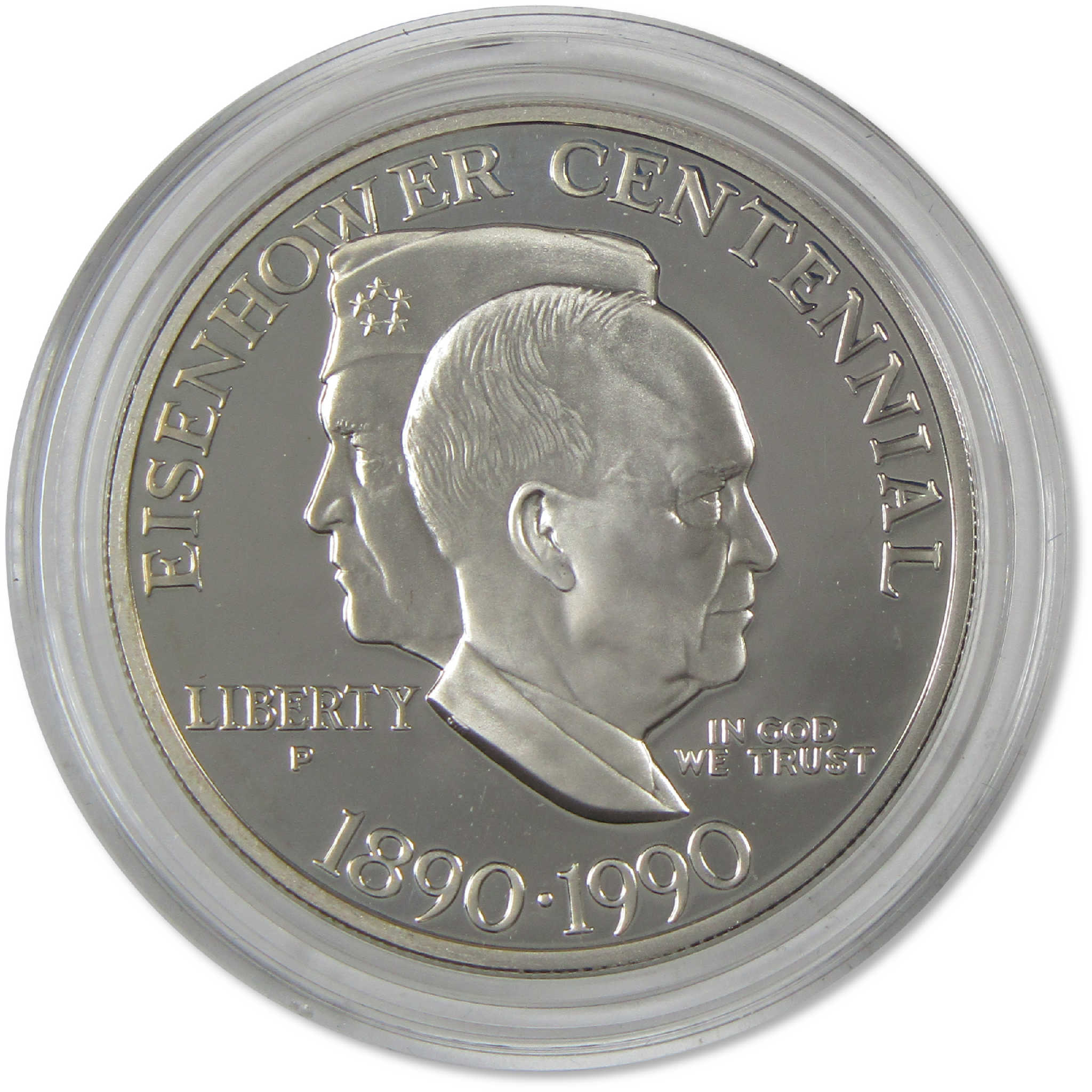 1990 P Eisenhower Centennial Commemorative Silver Dollar Proof OGP COA