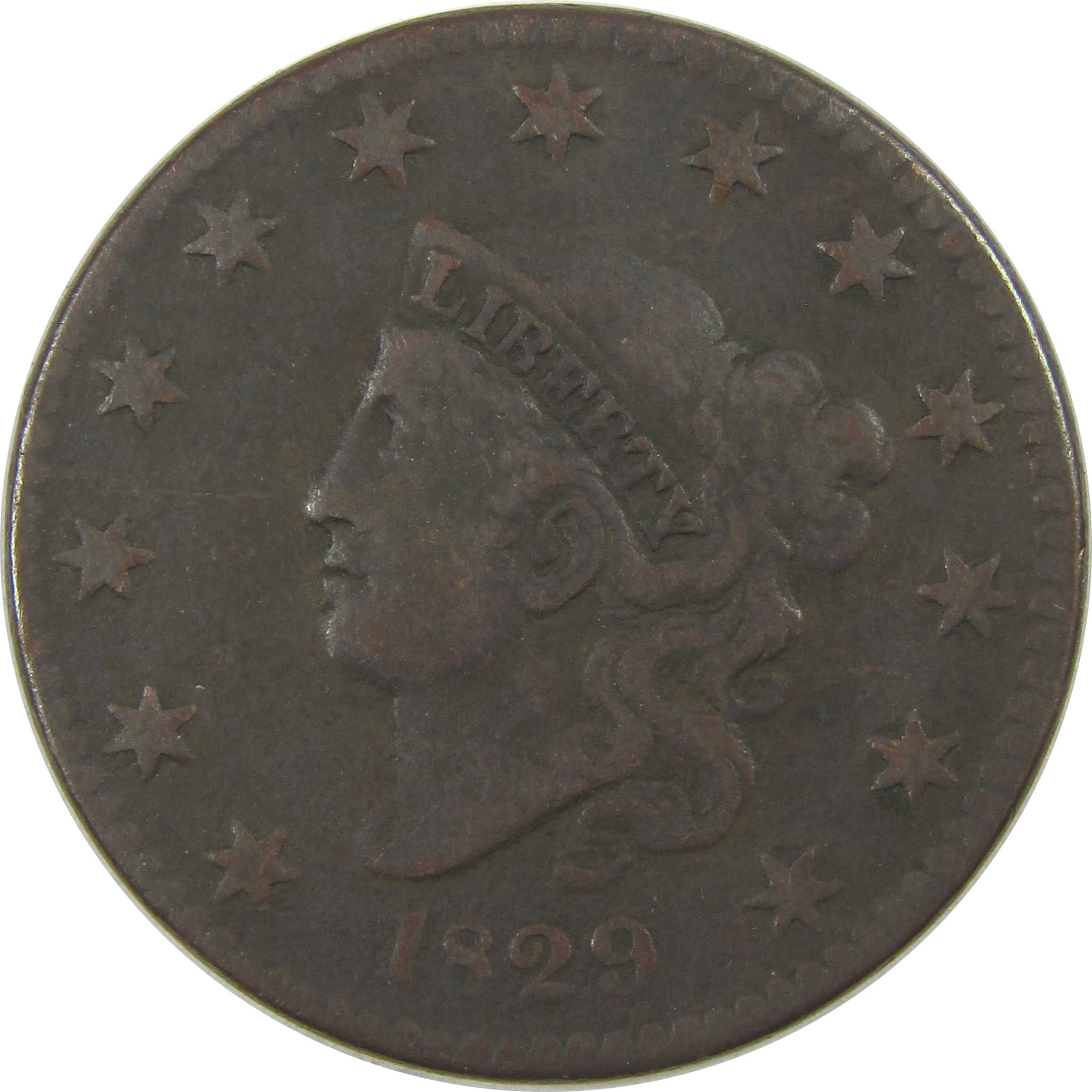 1829 Large Letters Coronet Head Large Cent VG Very Good SKU:CPC0786