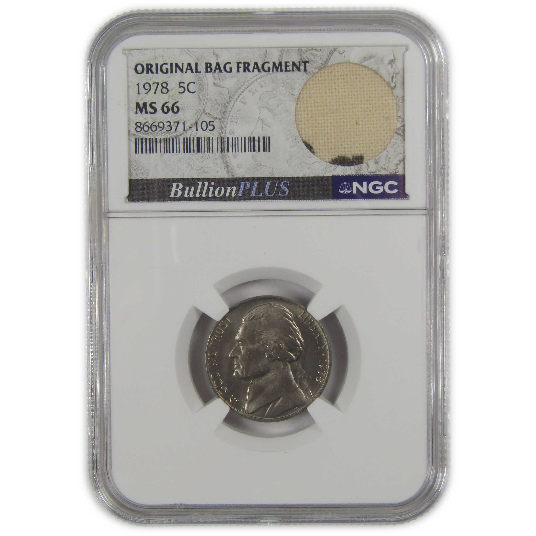 1978 Jefferson Nickel MS 66 NGC Original Bag Fragment SKU:I23517