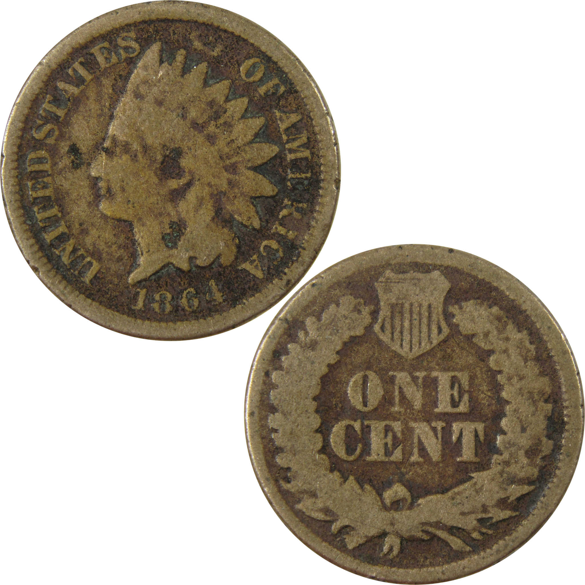 1864 Indian Head Copper-Nickel Cent G Good Details Penny SKU:CP1218