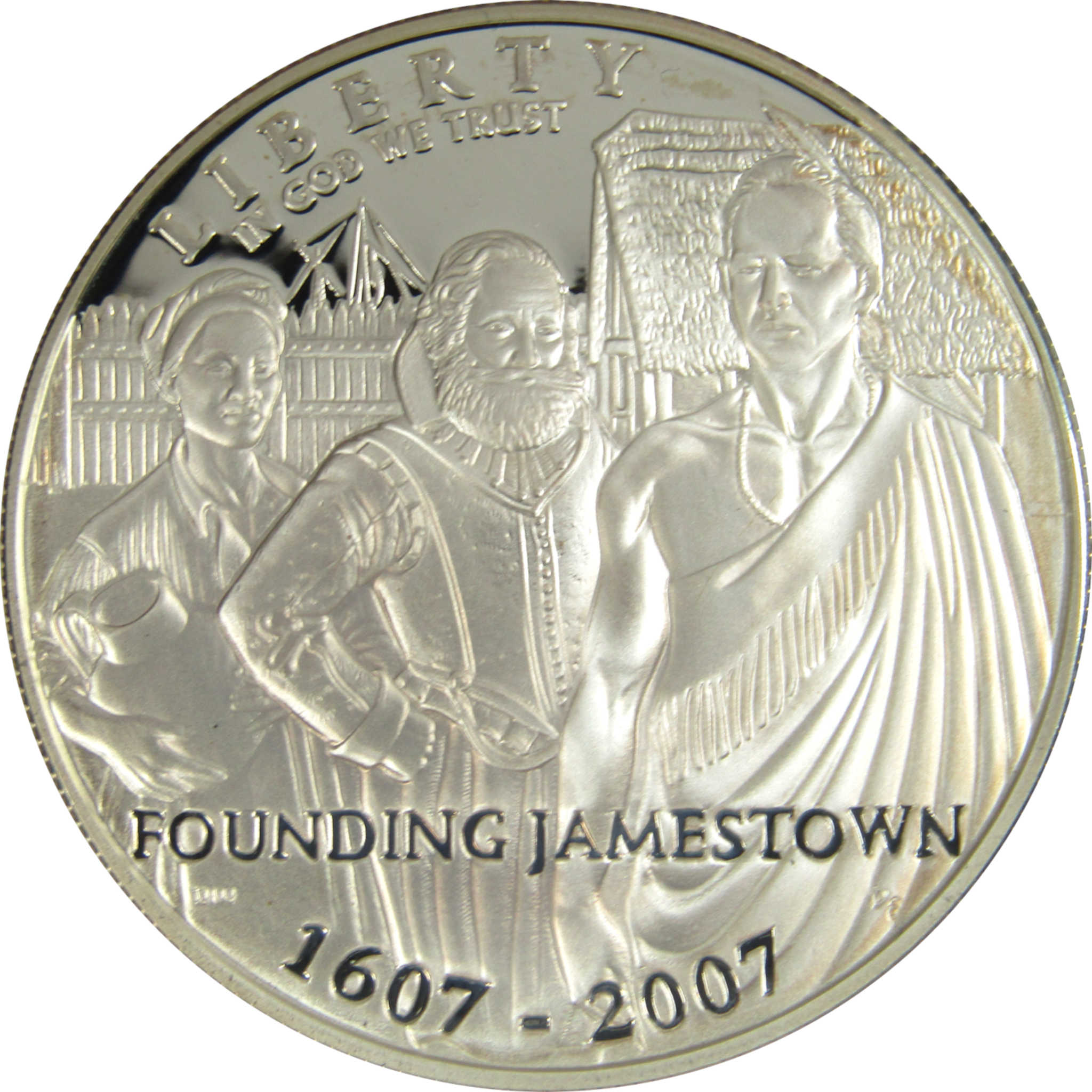 2007 P Jamestown Commemorative Silver Dollar Proof OGP COA SKU:CP308