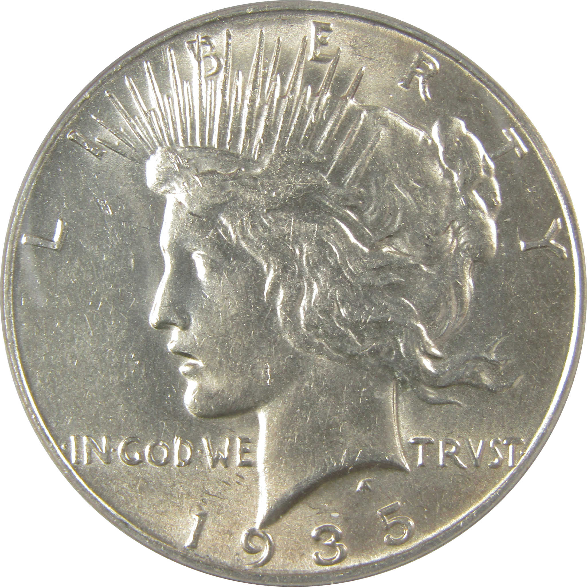 1935 S Peace Dollar AU 58 ANACS Silver $1 Coin SKU:I20762
