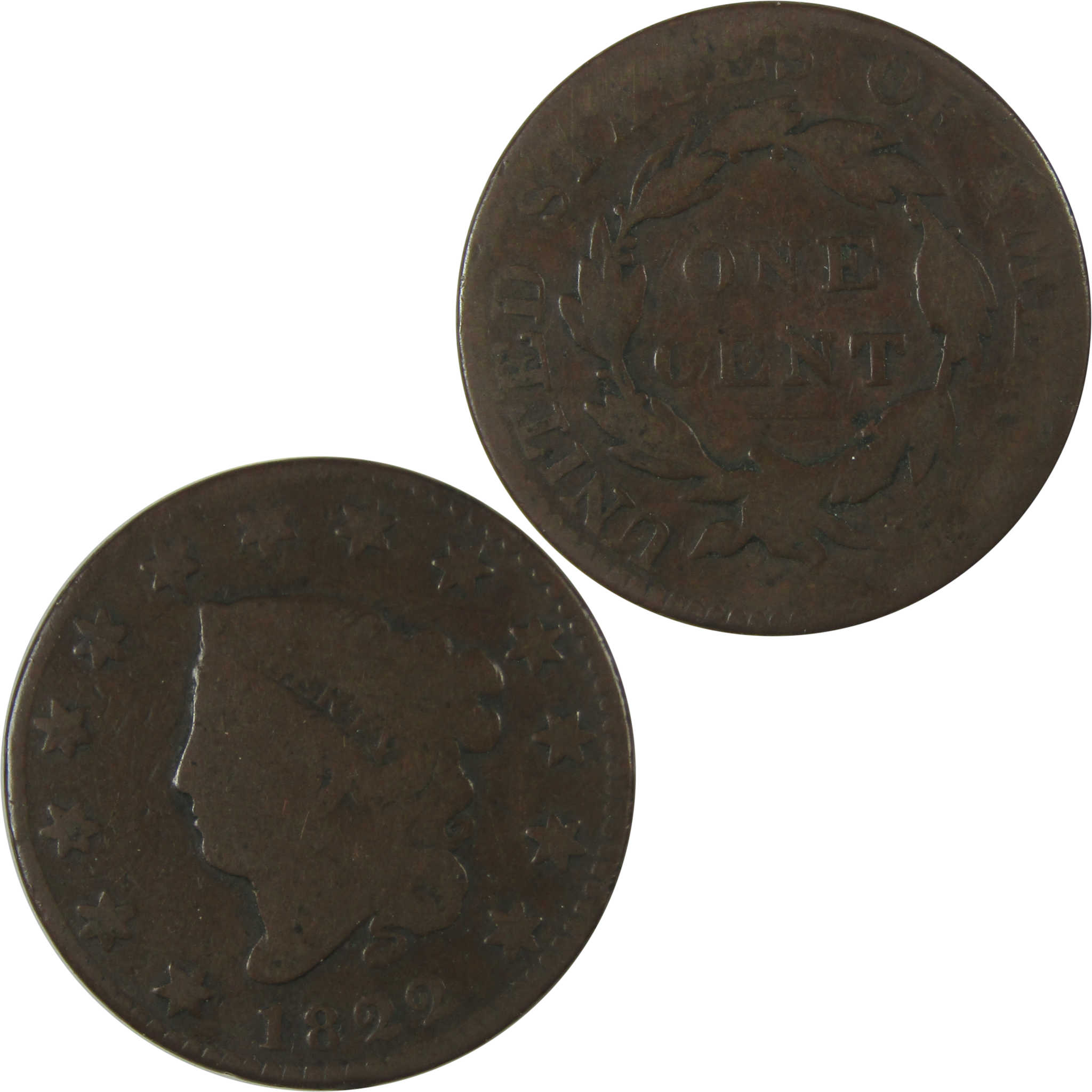 1822 Coronet Head Large Cent G Good Copper Penny 1c Coin SKU:I22735