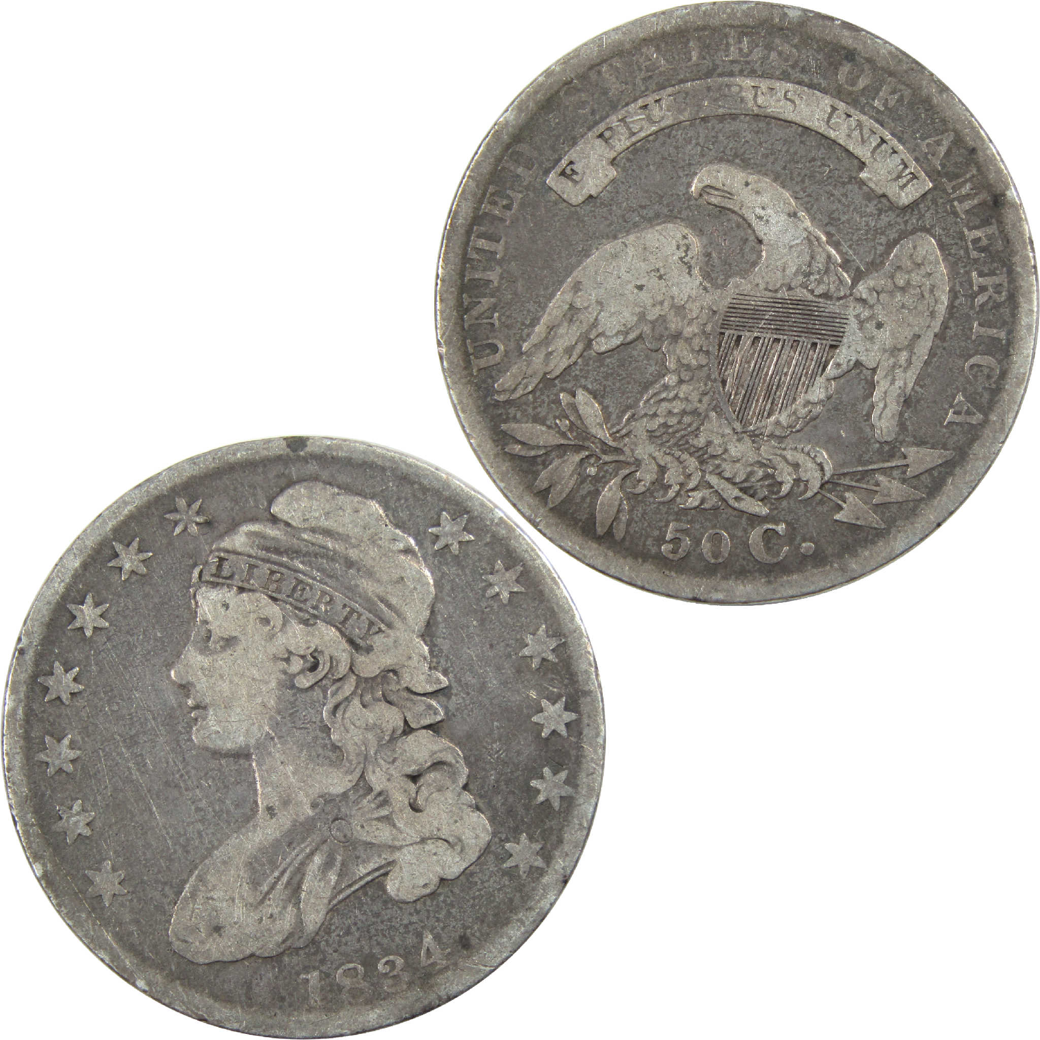 1834 Small Date & Letters Capped Bust Half Dollar AG Silver SKU:I11747