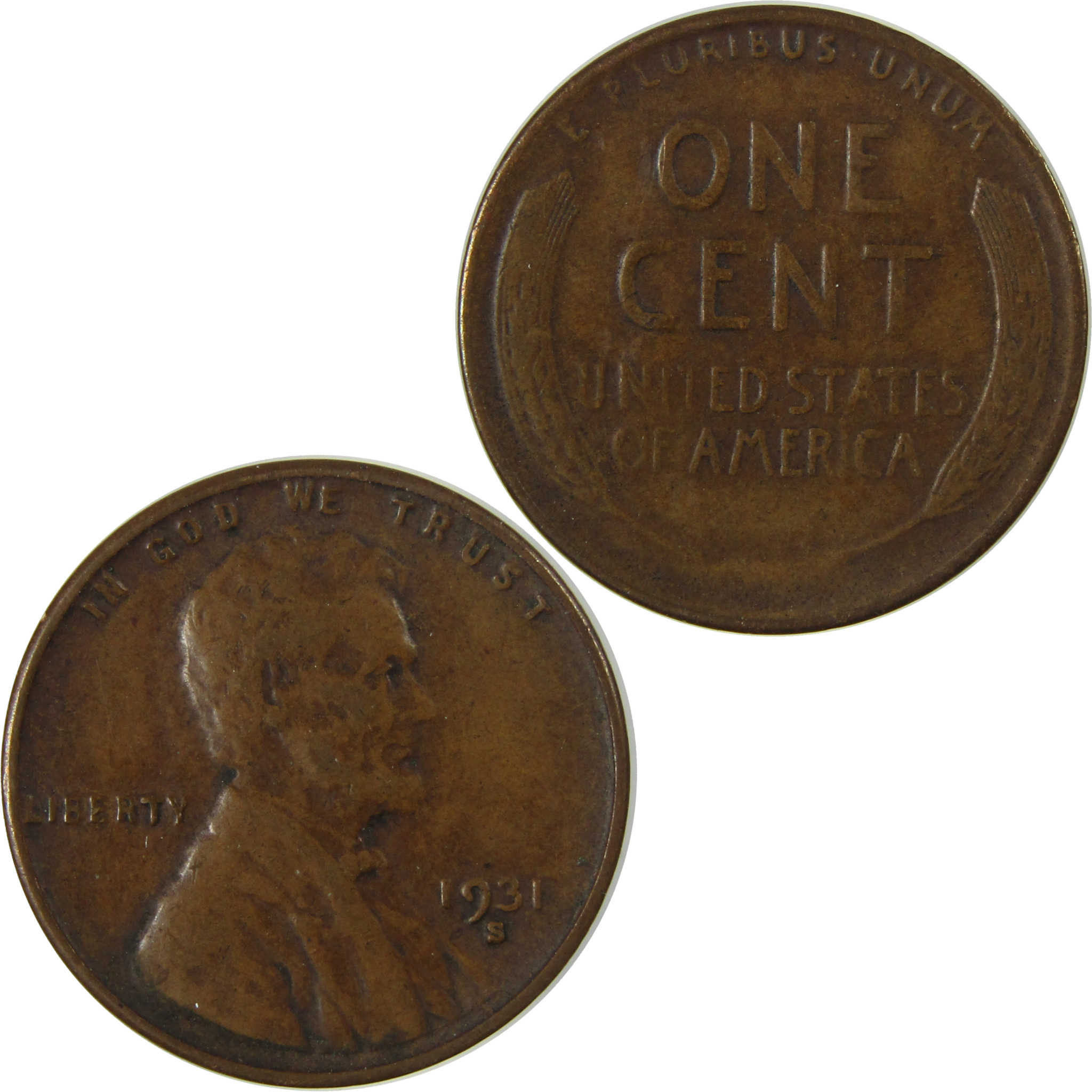 1931 S Lincoln Wheat Cent F Fine Penny 1c Coin Collectible SKU:I28249