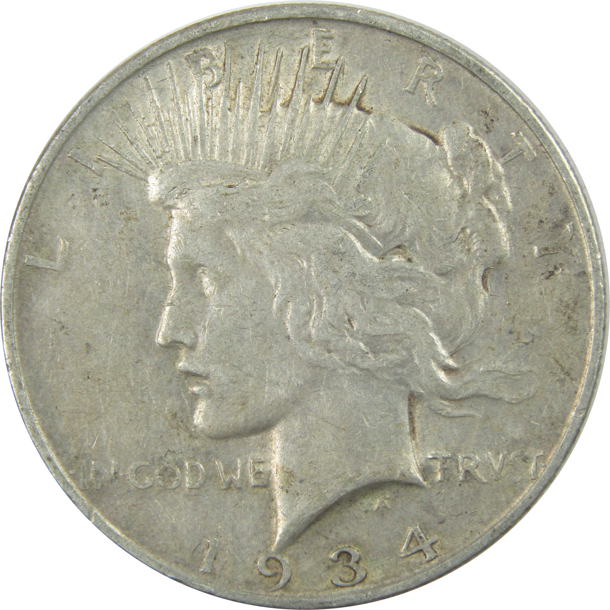 1934 D Peace Dollar XF EF Extremely Fine Silver $1 Coin SKU:I15465