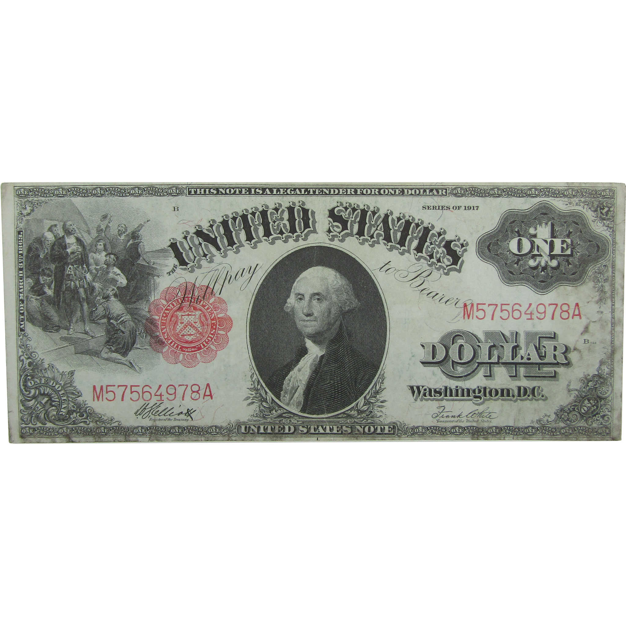 1917 $1 Large Size Legal Tender Note XF Details Currency SKU:CPC0528