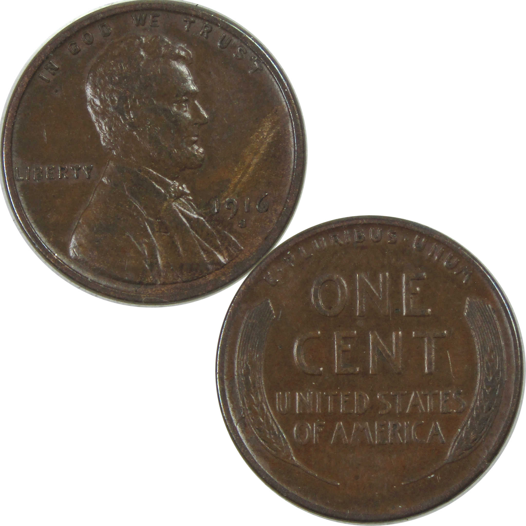 1916 S Lincoln Wheat Cent XF EF Extremely Fine Penny 1c SKU:I16576